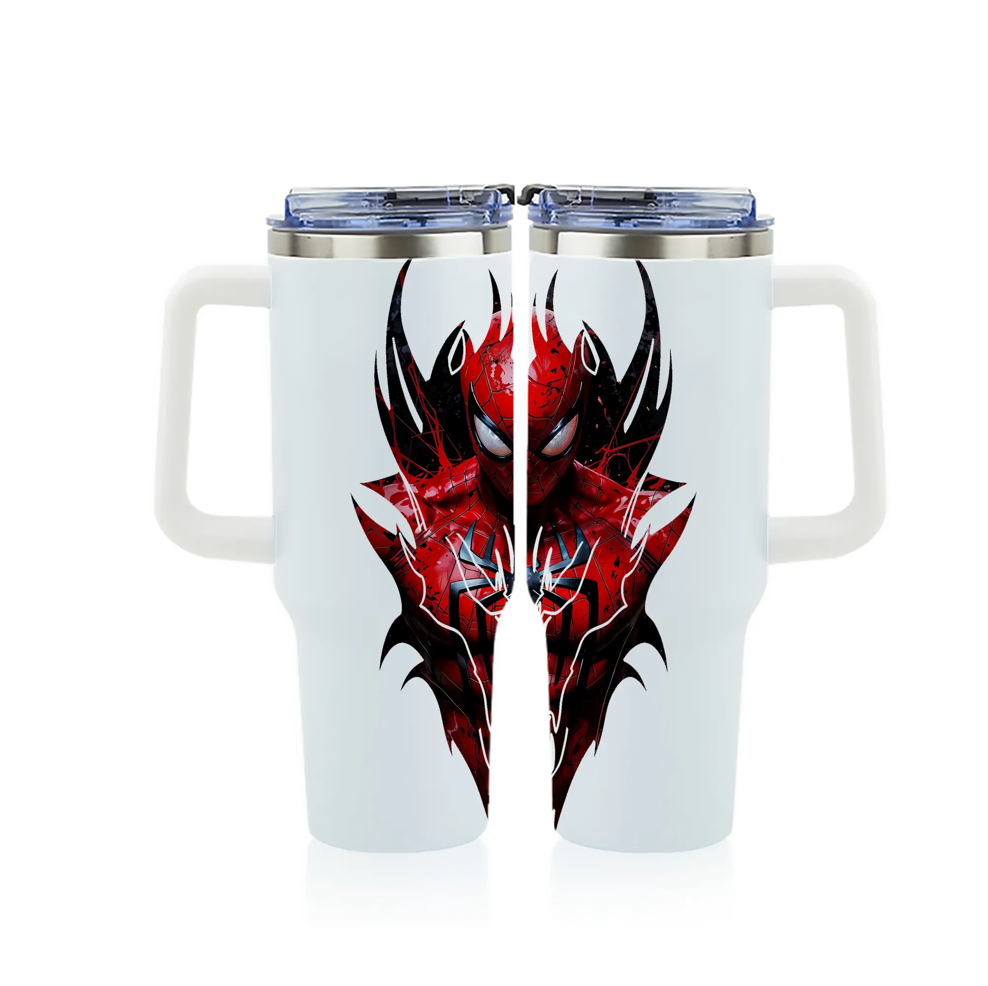 アベンジャーズ (Avenjāzu) グッズ スパイダーマン（Spider-Man） - 1200mL フルプリント車用タンブラー ・ 304ステンレス 内側 ・ 201ステンレス 外側 ・ 保温 保冷 ・ 通勤 ドライブ アウトドア用