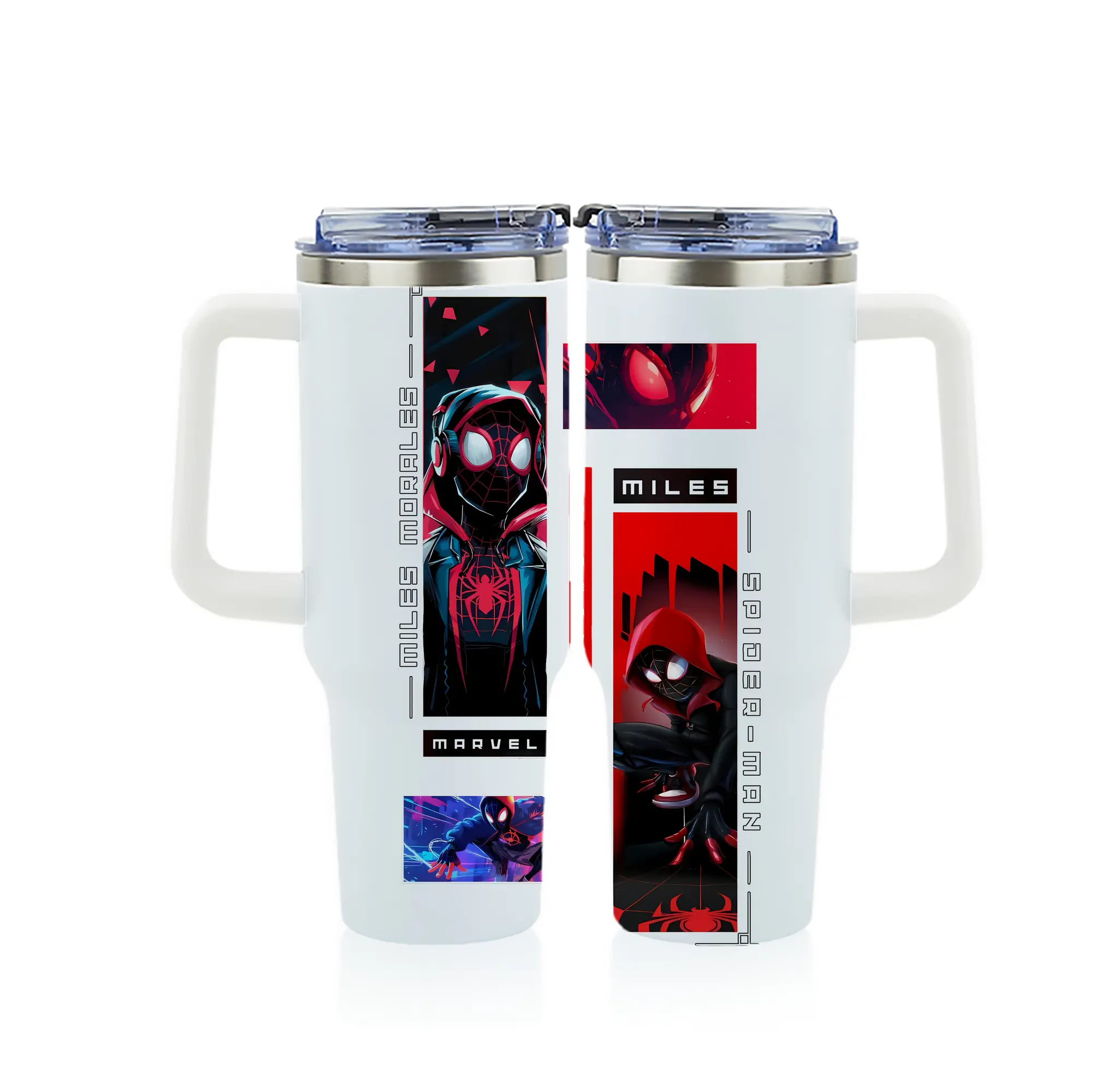 アベンジャーズ (Avenjāzu) グッズ スパイダーマン（Spider-Man） - 1200mL フルプリント車用タンブラー ・ 304ステンレス 内側 ・ 201ステンレス 外側 ・ 保温 保冷 ・ 通勤 ドライブ アウトドア用