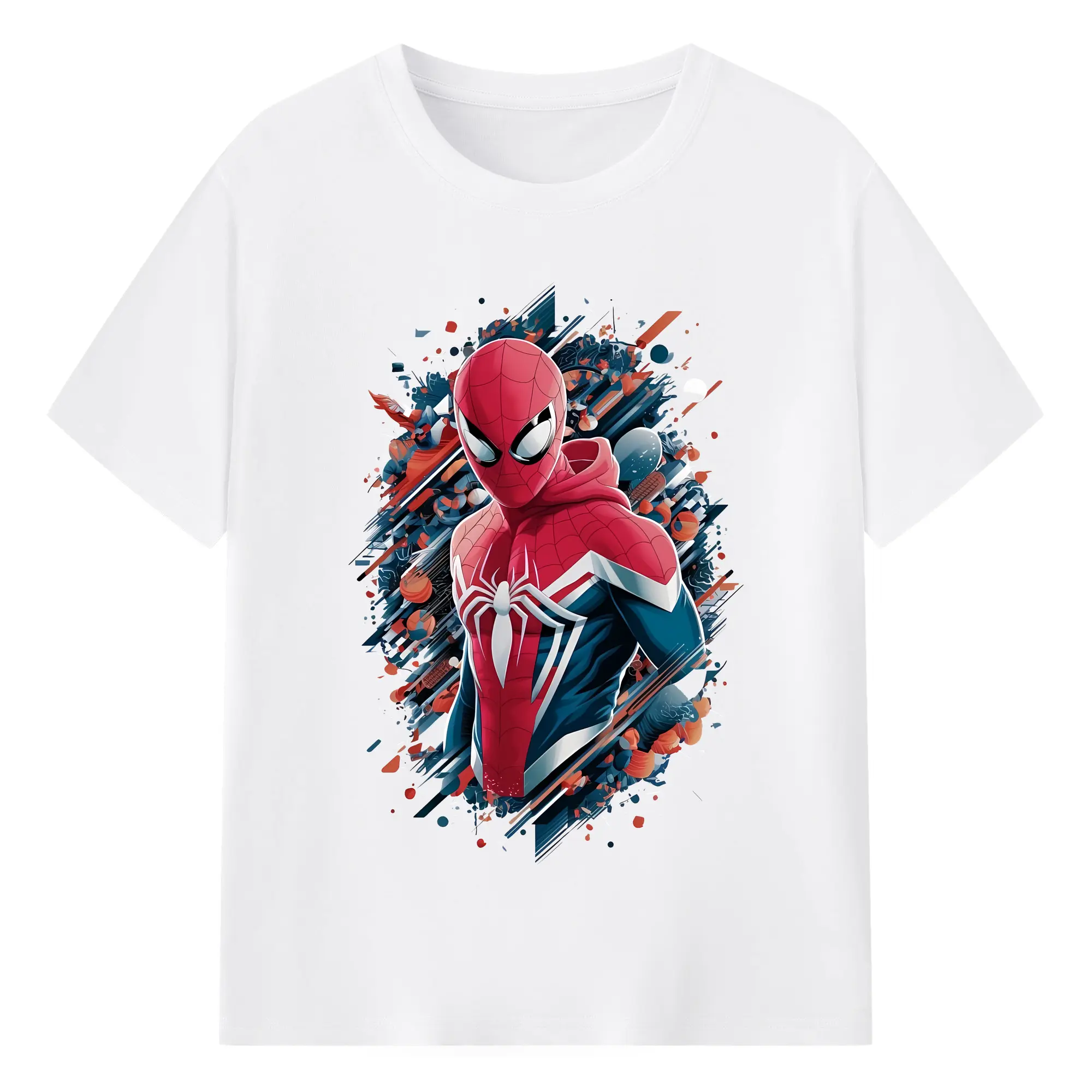 アベンジャーズ (Avenjāzu) グッズ スパイダーマン（Spider-Man） - 綿100％ 半袖Tシャツ ・ フロントプリント ・ 快適 通気性 ・ 日常使い 散歩 スポーツ用