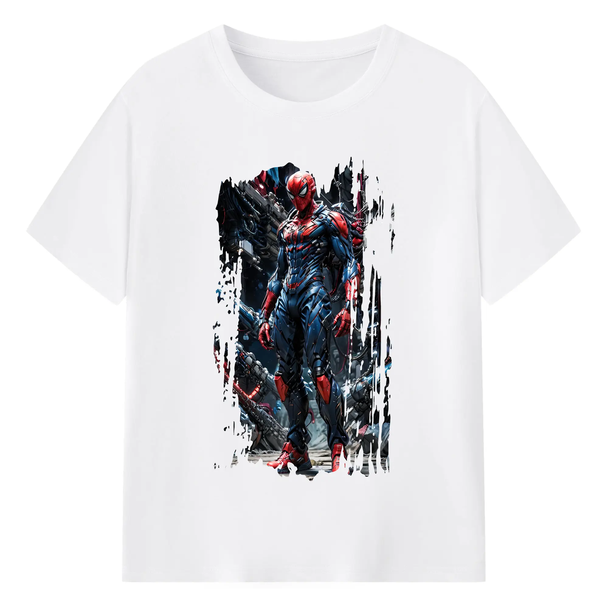 アベンジャーズ (Avenjāzu) グッズ スパイダーマン（Spider-Man） - 綿100％ 半袖Tシャツ ・ フロントプリント ・ 快適 通気性 ・ 日常使い 散歩 スポーツ用
