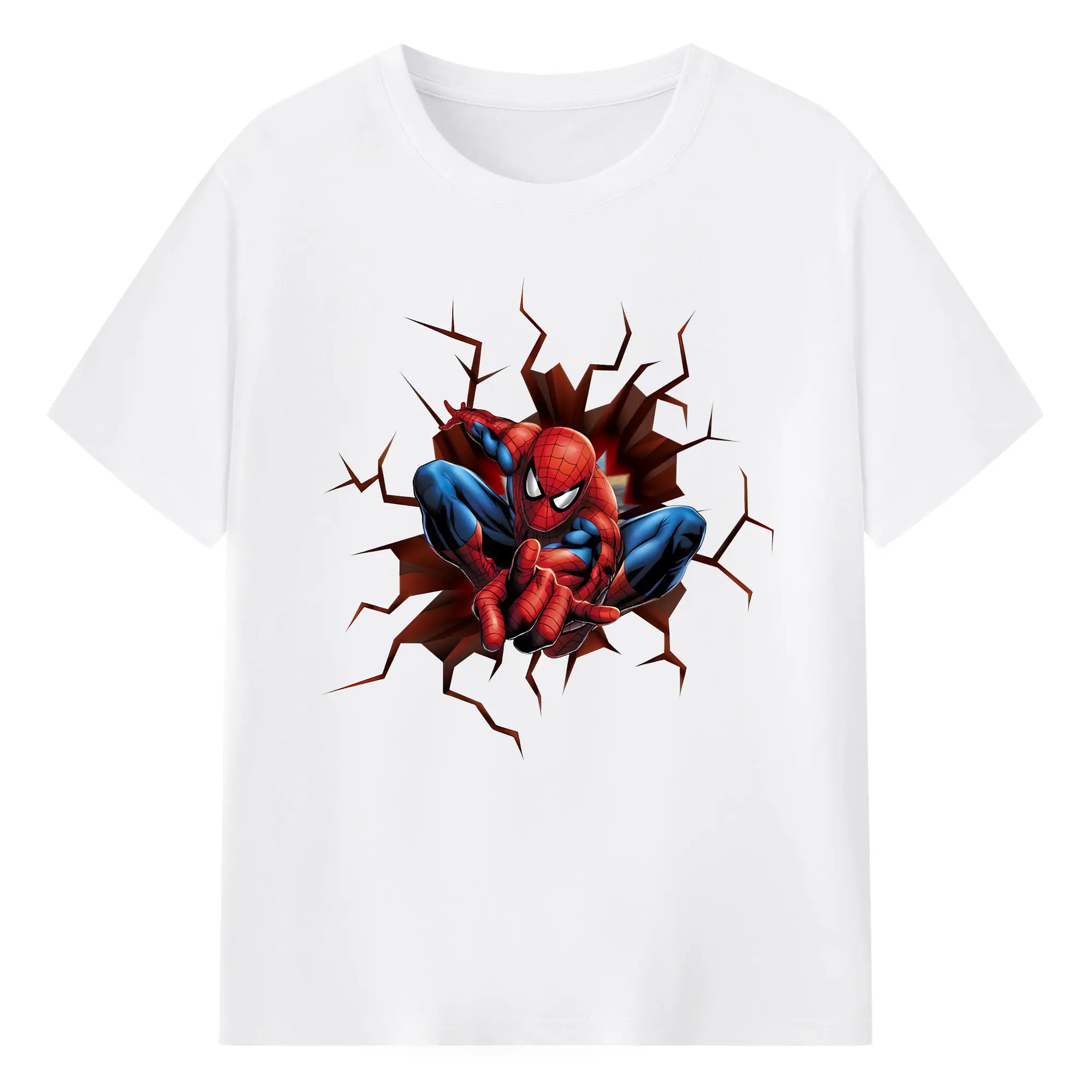 アベンジャーズ (Avenjāzu) グッズ スパイダーマン（Spider-Man） - 綿100％ 半袖Tシャツ ・ フロントプリント ・ 快適 通気性 ・ 日常使い 散歩 スポーツ用