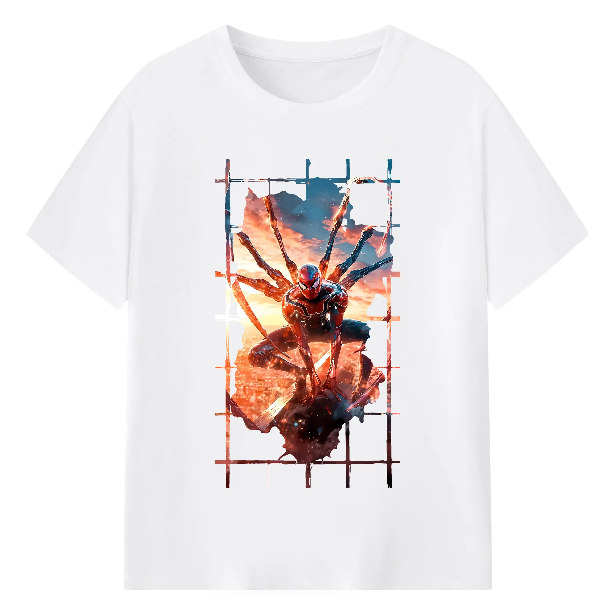 アベンジャーズ (Avenjāzu) グッズ スパイダーマン（Spider-Man） - 綿100％ 半袖Tシャツ ・ フロントプリント ・ 快適 通気性 ・ 日常使い 散歩 スポーツ用