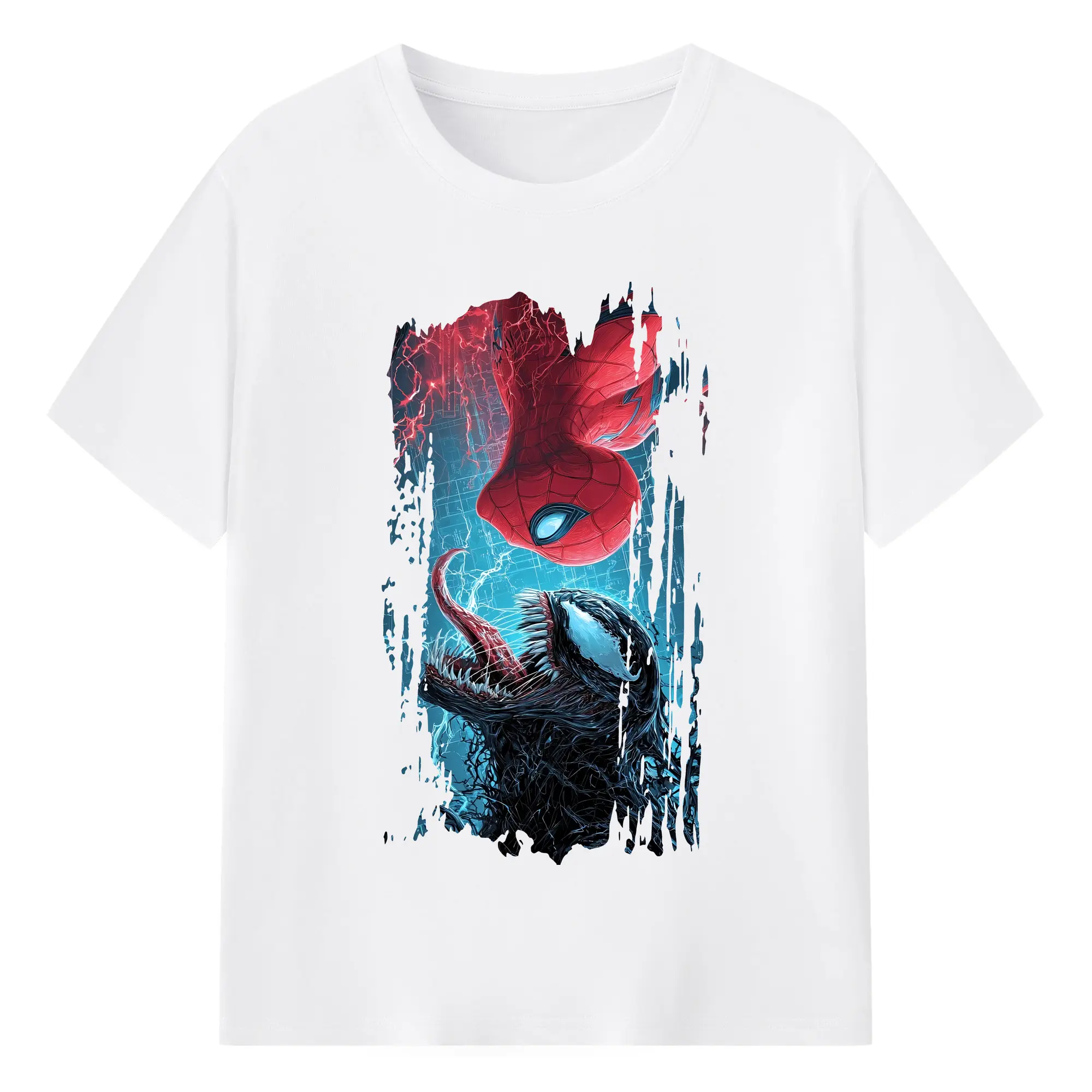 アベンジャーズ (Avenjāzu) グッズ スパイダーマン（Spider-Man） - 綿100％ 半袖Tシャツ ・ フロントプリント ・ 快適 通気性 ・ 日常使い 散歩 スポーツ用