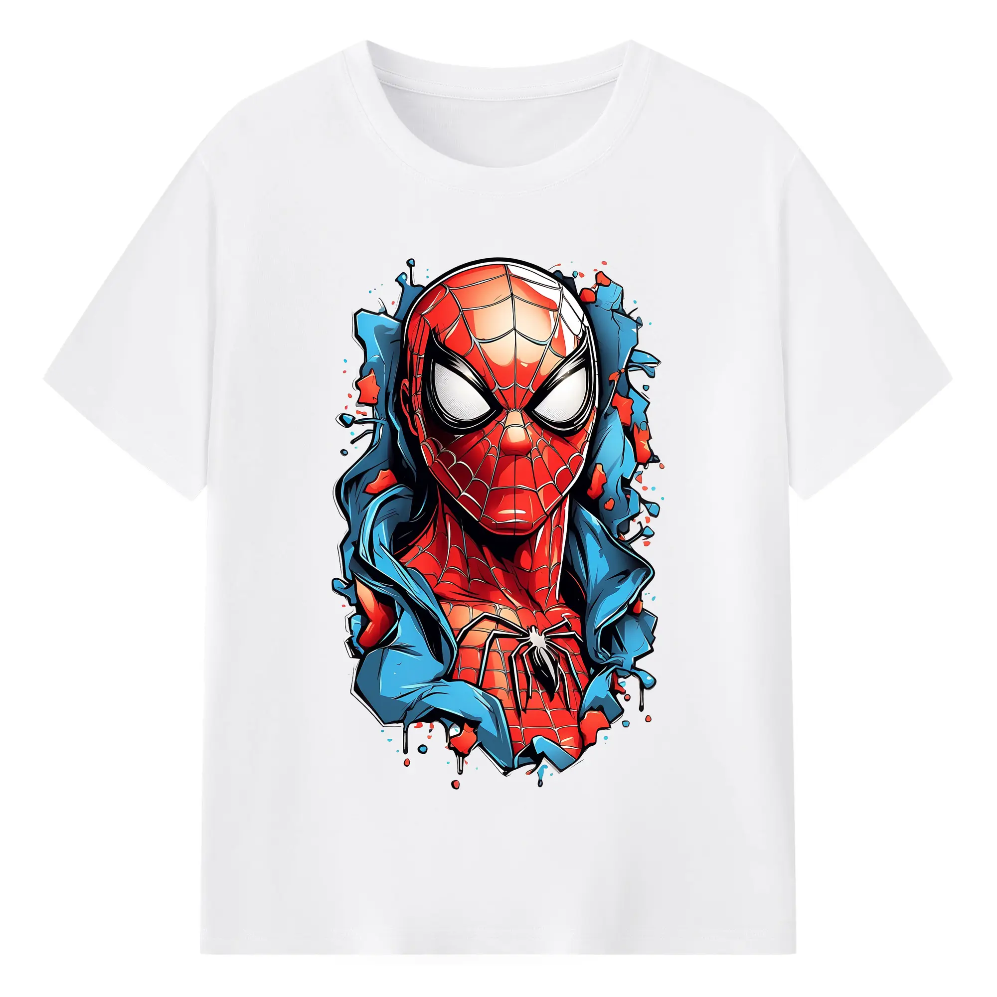 アベンジャーズ (Avenjāzu) グッズ スパイダーマン（Spider-Man） - 綿100％ 半袖Tシャツ ・ フロントプリント ・ 快適 通気性 ・ 日常使い 散歩 スポーツ用