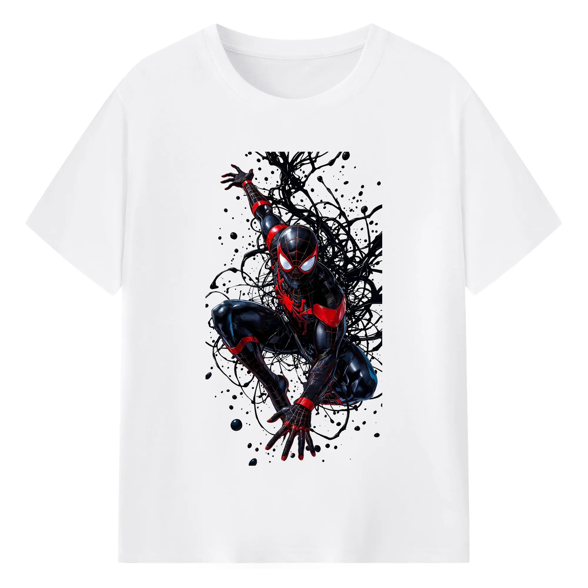 アベンジャーズ (Avenjāzu) グッズ スパイダーマン（Spider-Man） - 綿100％ 半袖Tシャツ ・ フロントプリント ・ 快適 通気性 ・ 日常使い 散歩 スポーツ用
