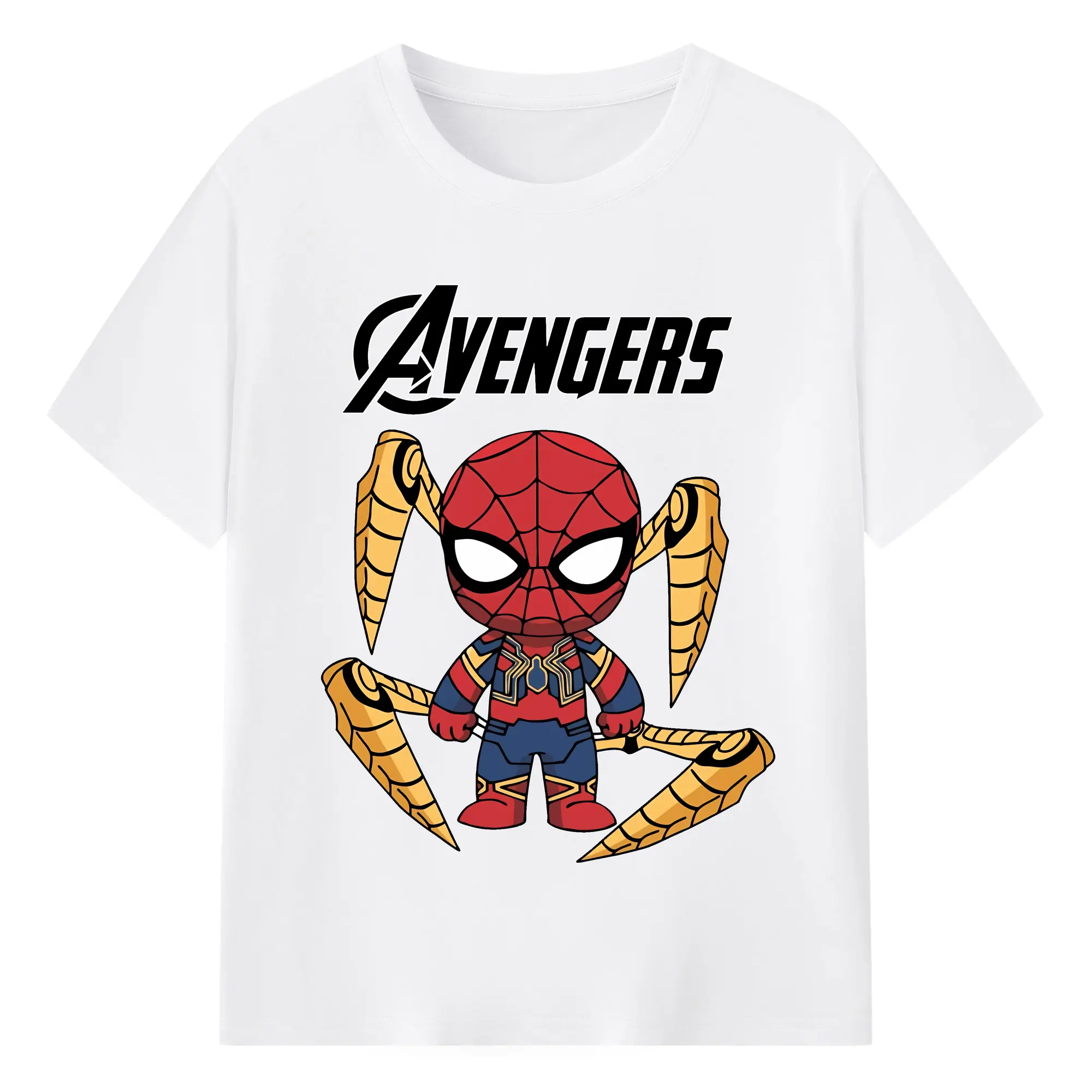 アベンジャーズ (Avenjāzu) グッズ スパイダーマン（Spider-Man） - 綿100％ 半袖Tシャツ ・ フロントプリント ・ 快適 通気性 ・ 日常使い 散歩 スポーツ用
