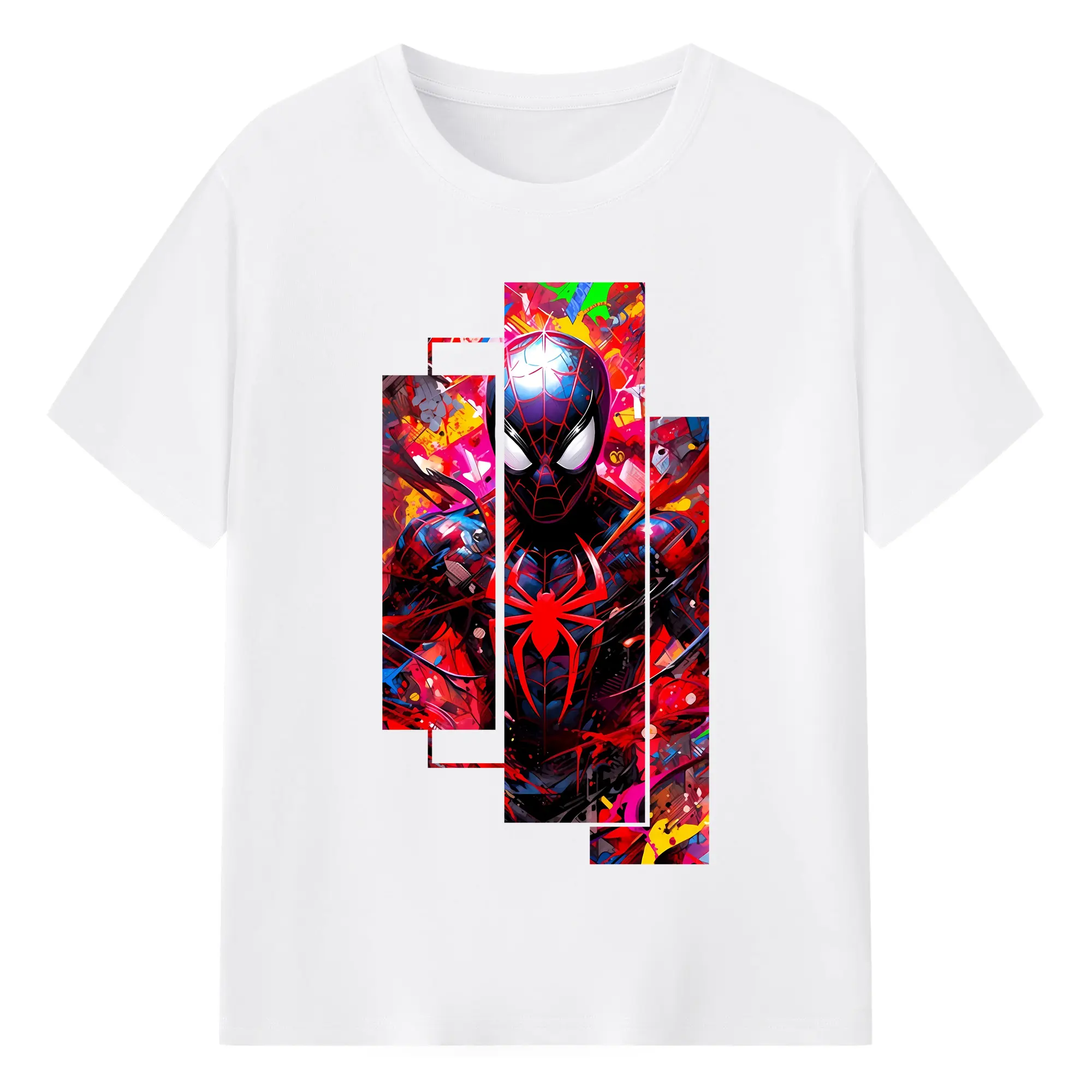 アベンジャーズ (Avenjāzu) グッズ スパイダーマン（Spider-Man） - 綿100％ 半袖Tシャツ ・ フロントプリント ・ 快適 通気性 ・ 日常使い 散歩 スポーツ用