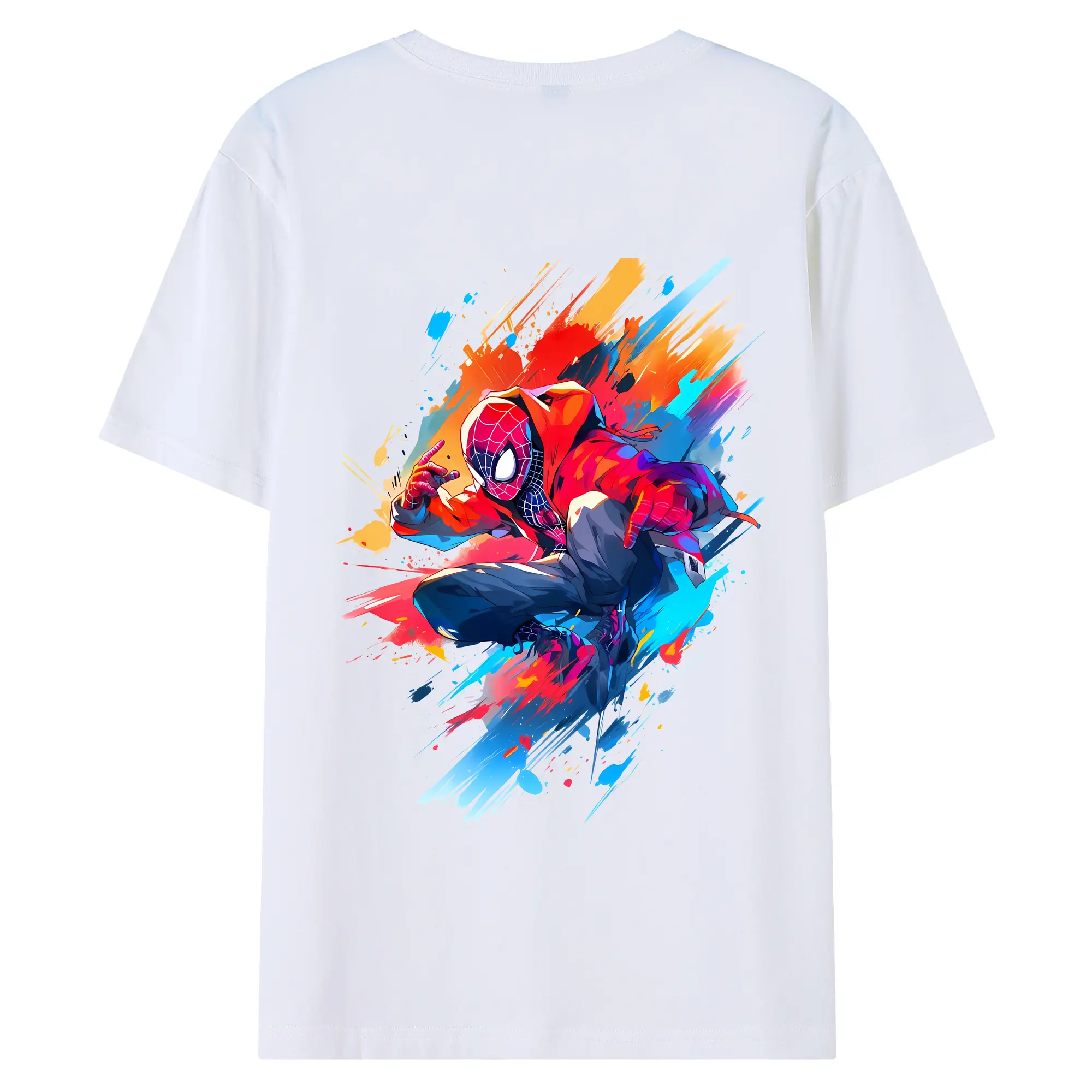 アベンジャーズ (Avenjāzu) グッズ スパイダーマン（Spider-Man） - 綿100％ 半袖Tシャツ ・ バックプリント ・ 快適 通気性 ・ 日常使い 散歩 スポーツ用