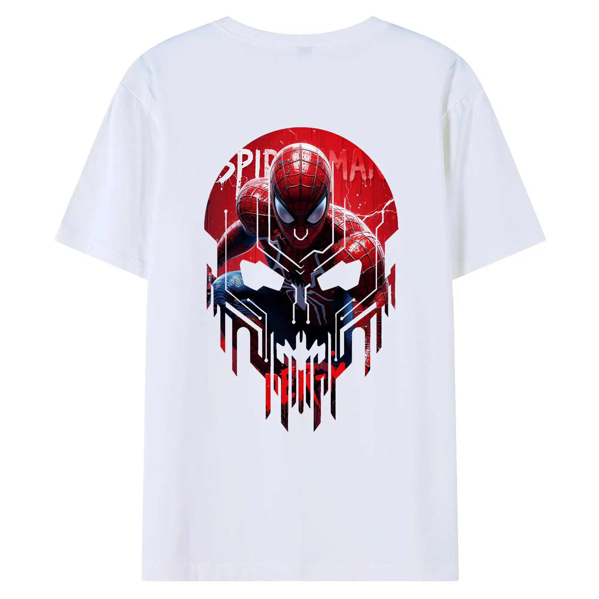 アベンジャーズ (Avenjāzu) グッズ スパイダーマン（Spider-Man） - 綿100％ 半袖Tシャツ ・ バックプリント ・ 快適 通気性 ・ 日常使い 散歩 スポーツ用