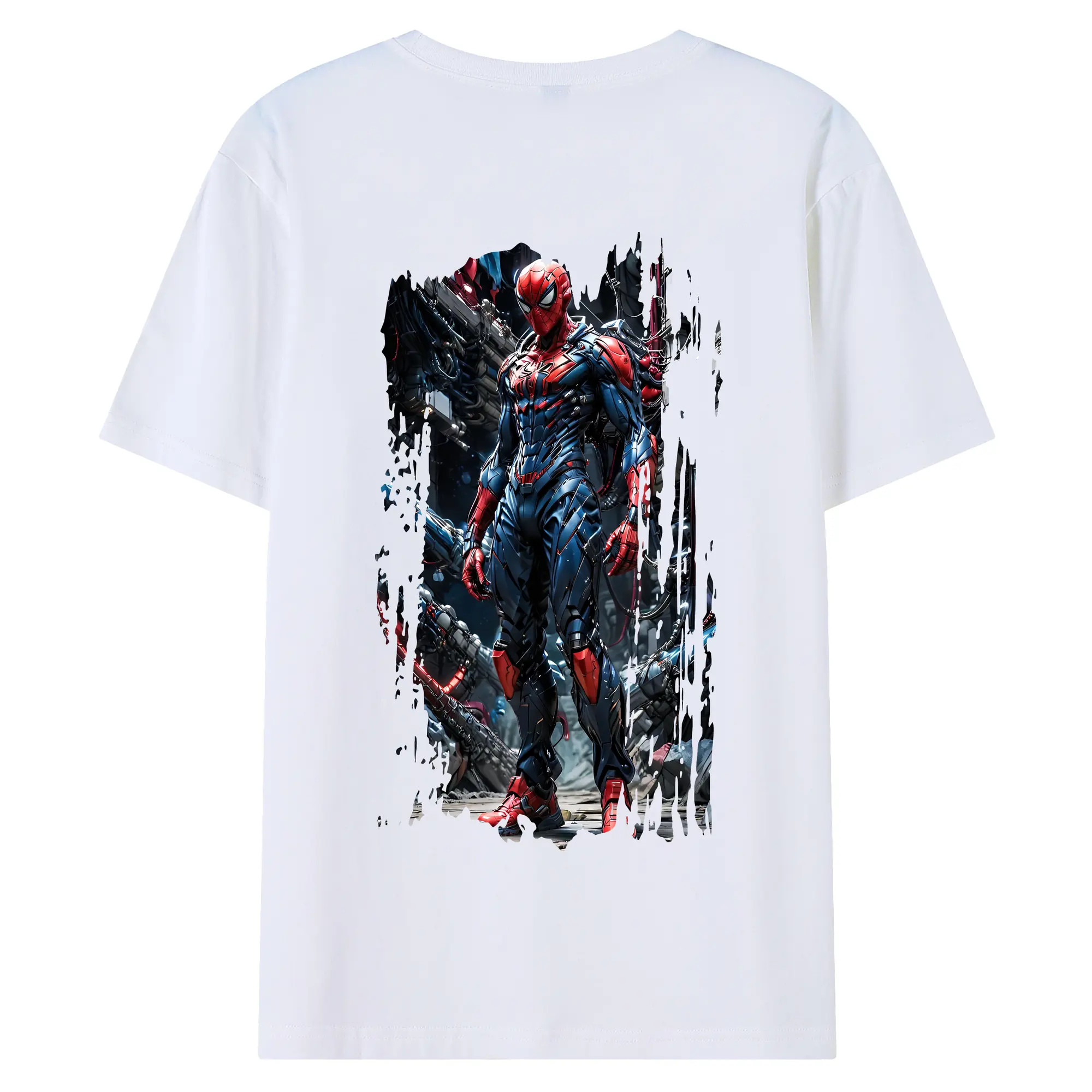 アベンジャーズ (Avenjāzu) グッズ スパイダーマン（Spider-Man） - 綿100％ 半袖Tシャツ ・ バックプリント ・ 快適 通気性 ・ 日常使い 散歩 スポーツ用