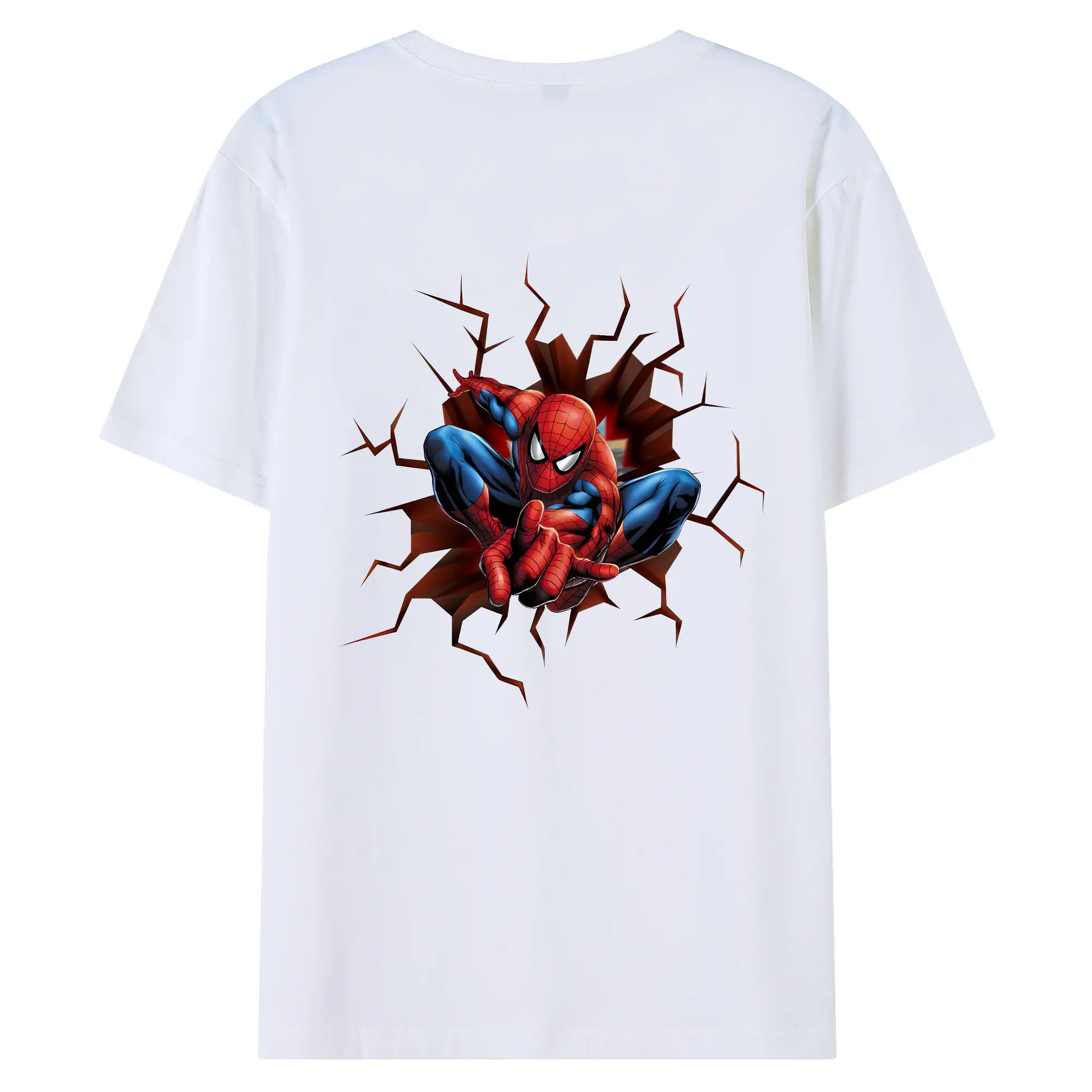 アベンジャーズ (Avenjāzu) グッズ スパイダーマン（Spider-Man） - 綿100％ 半袖Tシャツ ・ バックプリント ・ 快適 通気性 ・ 日常使い 散歩 スポーツ用