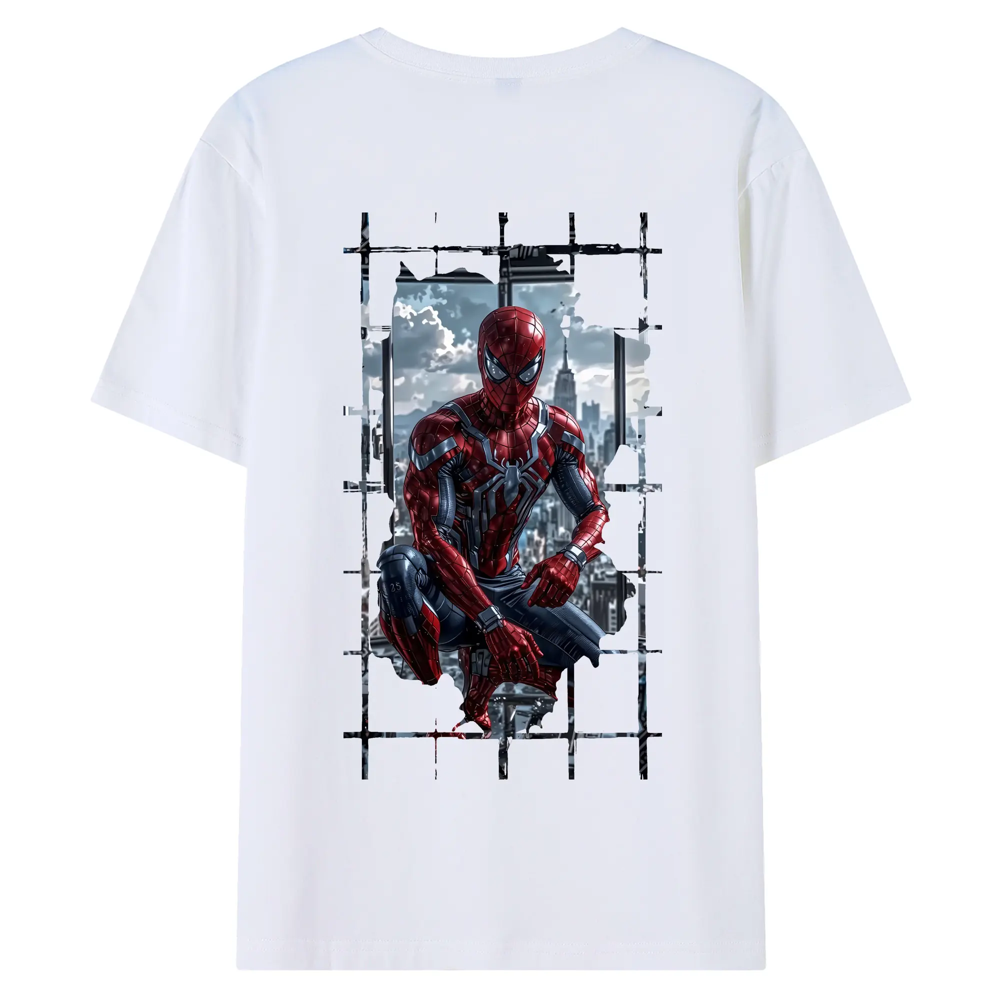 アベンジャーズ (Avenjāzu) グッズ スパイダーマン（Spider-Man） - 綿100％ 半袖Tシャツ ・ バックプリント ・ 快適 通気性 ・ 日常使い 散歩 スポーツ用