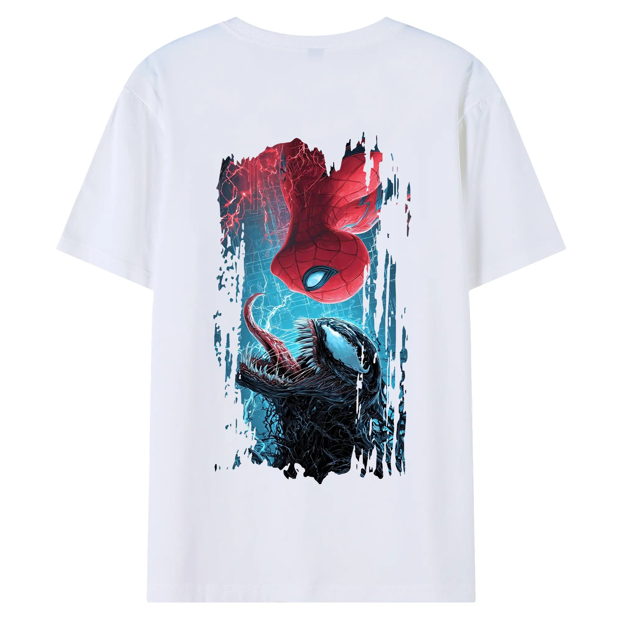 アベンジャーズ (Avenjāzu) グッズ スパイダーマン（Spider-Man） - 綿100％ 半袖Tシャツ ・ バックプリント ・ 快適 通気性 ・ 日常使い 散歩 スポーツ用