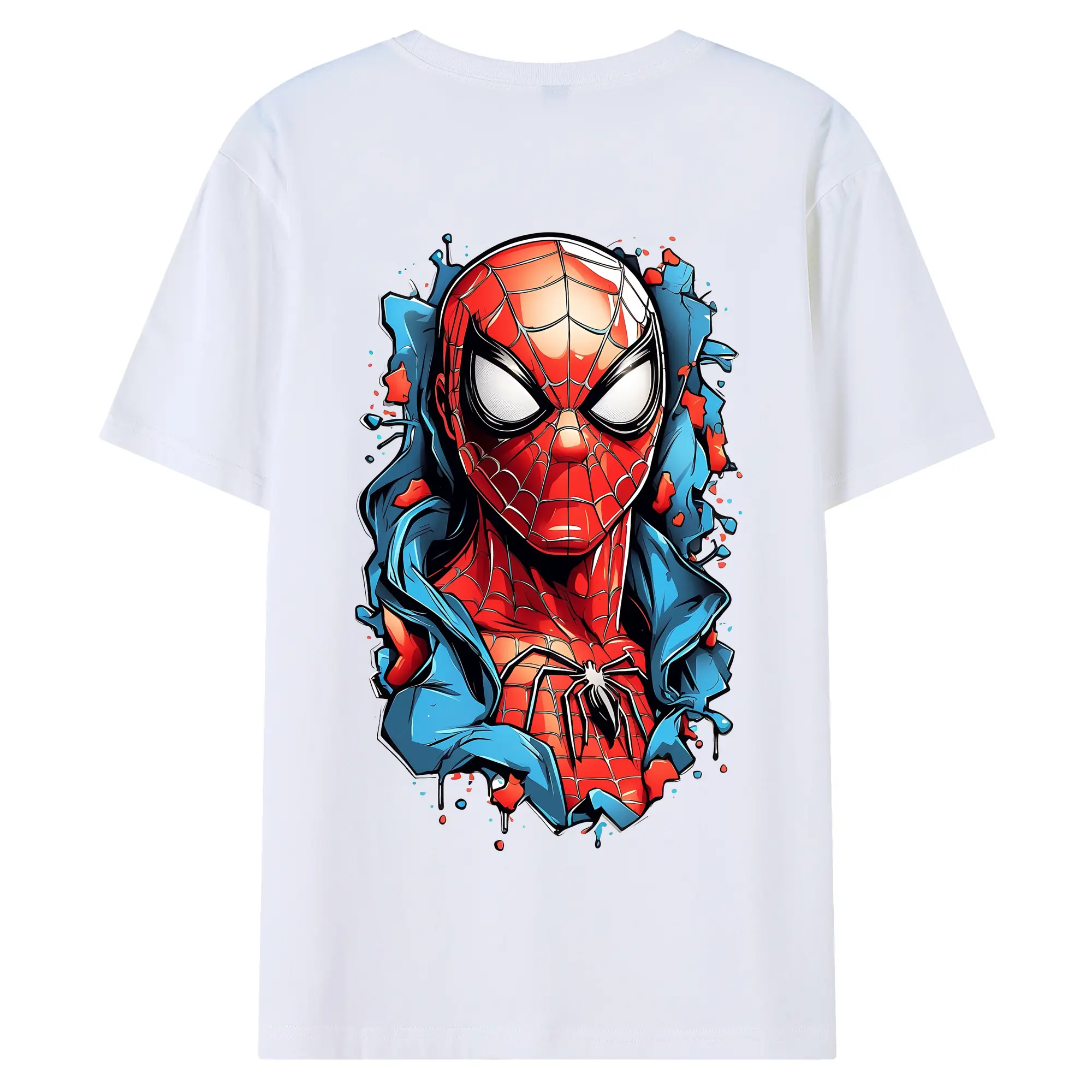 アベンジャーズ (Avenjāzu) グッズ スパイダーマン（Spider-Man） - 綿100％ 半袖Tシャツ ・ バックプリント ・ 快適 通気性 ・ 日常使い 散歩 スポーツ用