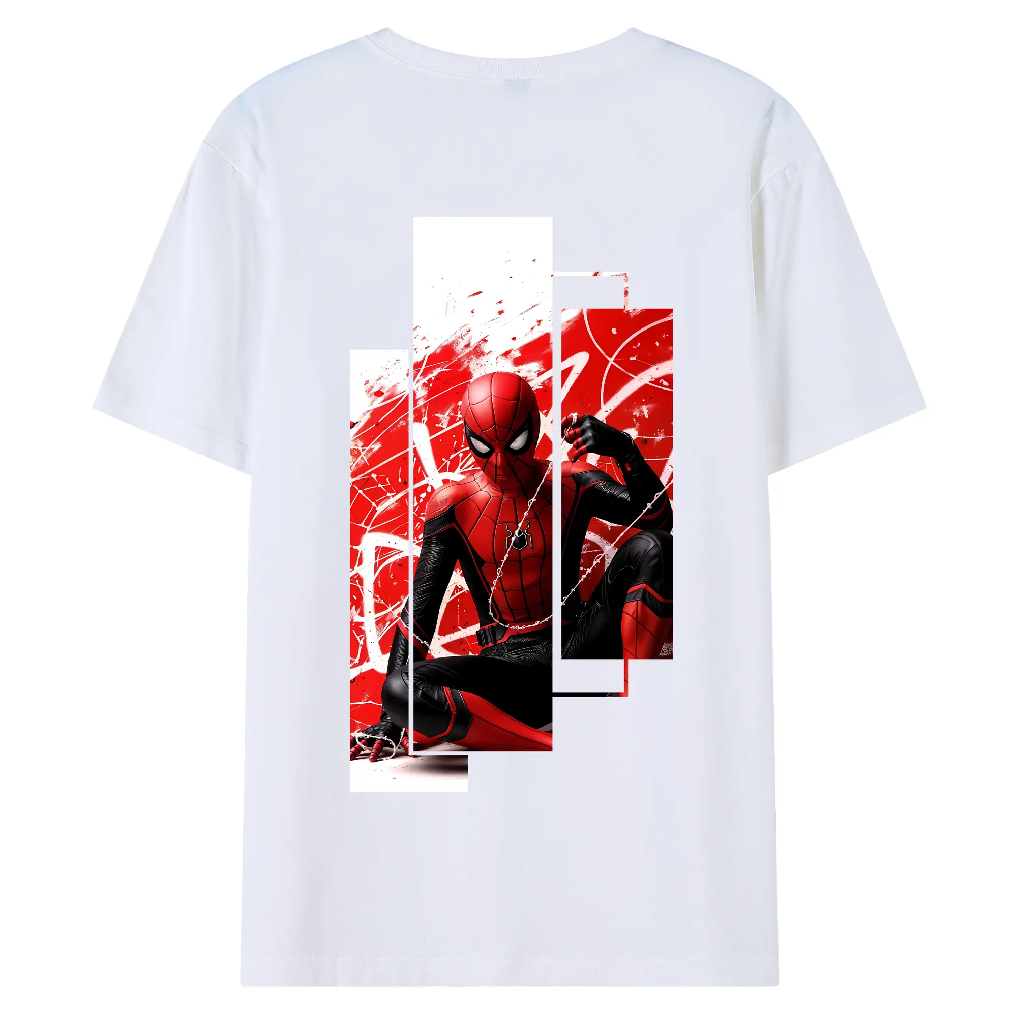 アベンジャーズ (Avenjāzu) グッズ スパイダーマン（Spider-Man） - 綿100％ 半袖Tシャツ ・ バックプリント ・ 快適 通気性 ・ 日常使い 散歩 スポーツ用