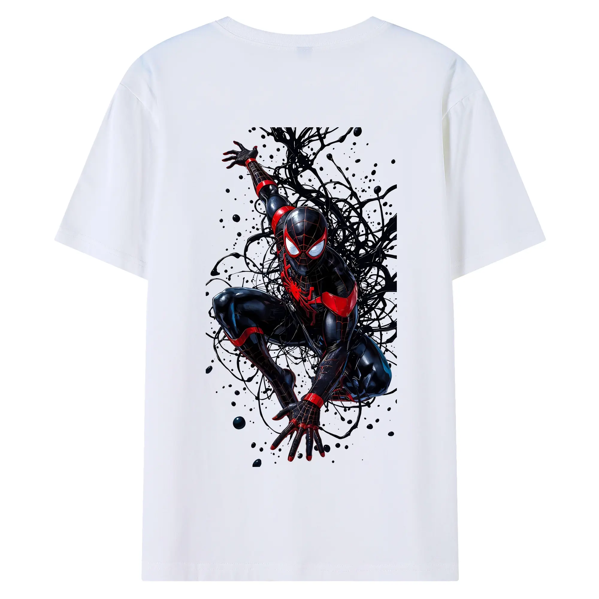 アベンジャーズ (Avenjāzu) グッズ スパイダーマン（Spider-Man） - 綿100％ 半袖Tシャツ ・ バックプリント ・ 快適 通気性 ・ 日常使い 散歩 スポーツ用