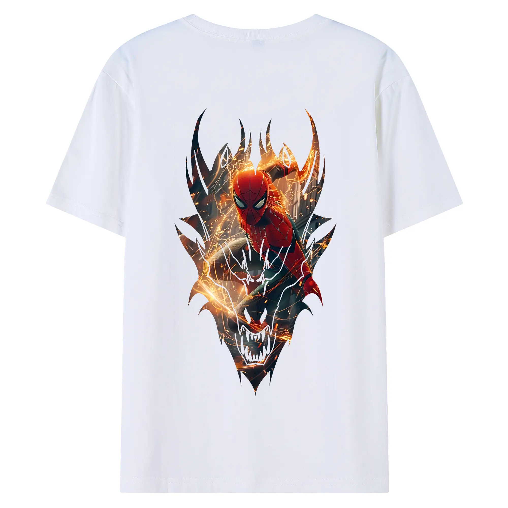 アベンジャーズ (Avenjāzu) グッズ スパイダーマン（Spider-Man） - 綿100％ 半袖Tシャツ ・ バックプリント ・ 快適 通気性 ・ 日常使い 散歩 スポーツ用