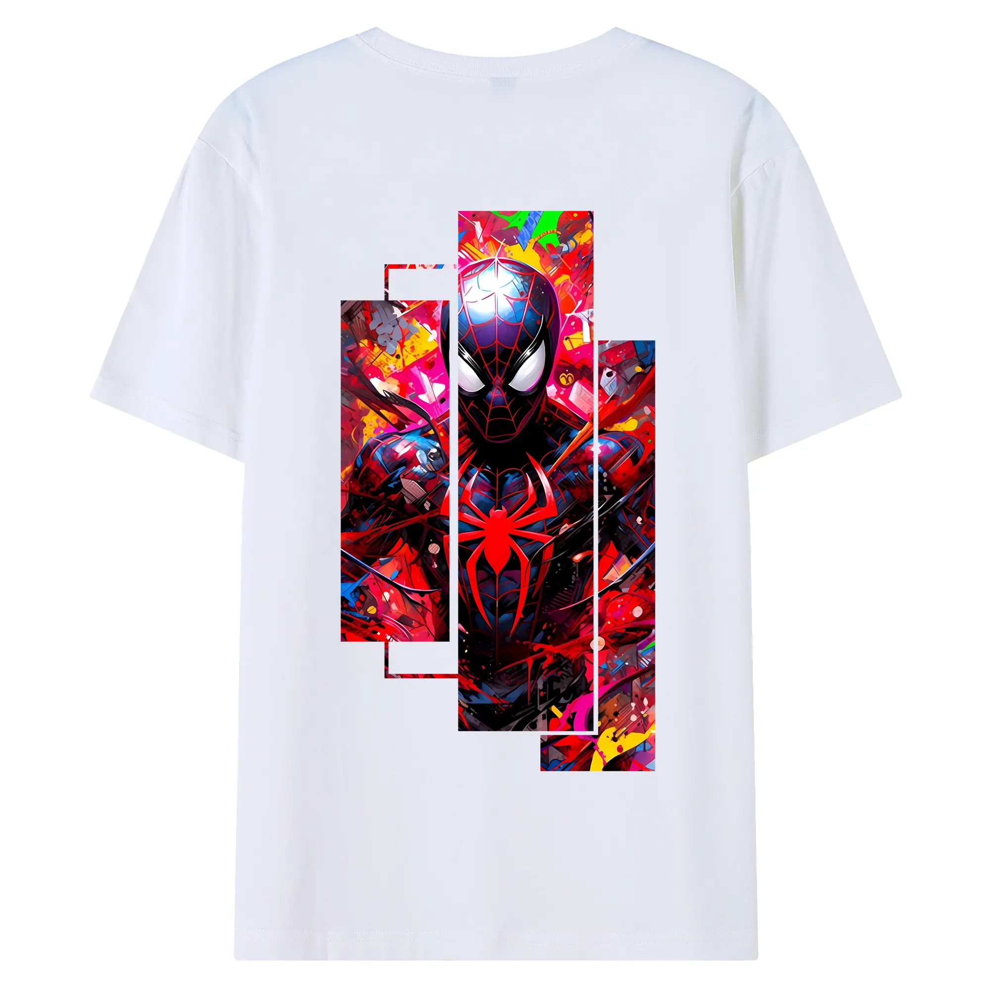 アベンジャーズ (Avenjāzu) グッズ スパイダーマン（Spider-Man） - 綿100％ 半袖Tシャツ ・ バックプリント ・ 快適 通気性 ・ 日常使い 散歩 スポーツ用