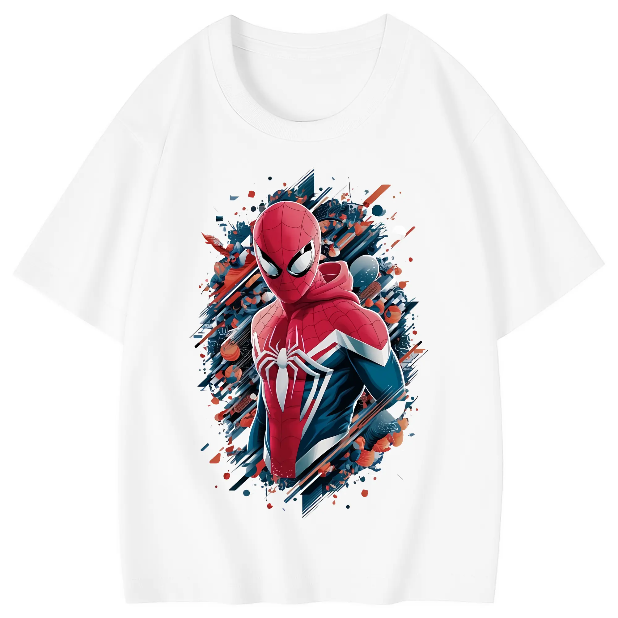 アベンジャーズ (Avenjāzu) グッズ スパイダーマン（Spider-Man） - 綿100％ キッズTシャツ ・ フロントプリント ・ 快適 通気性 ・ スポーツ カジュアル 散歩用