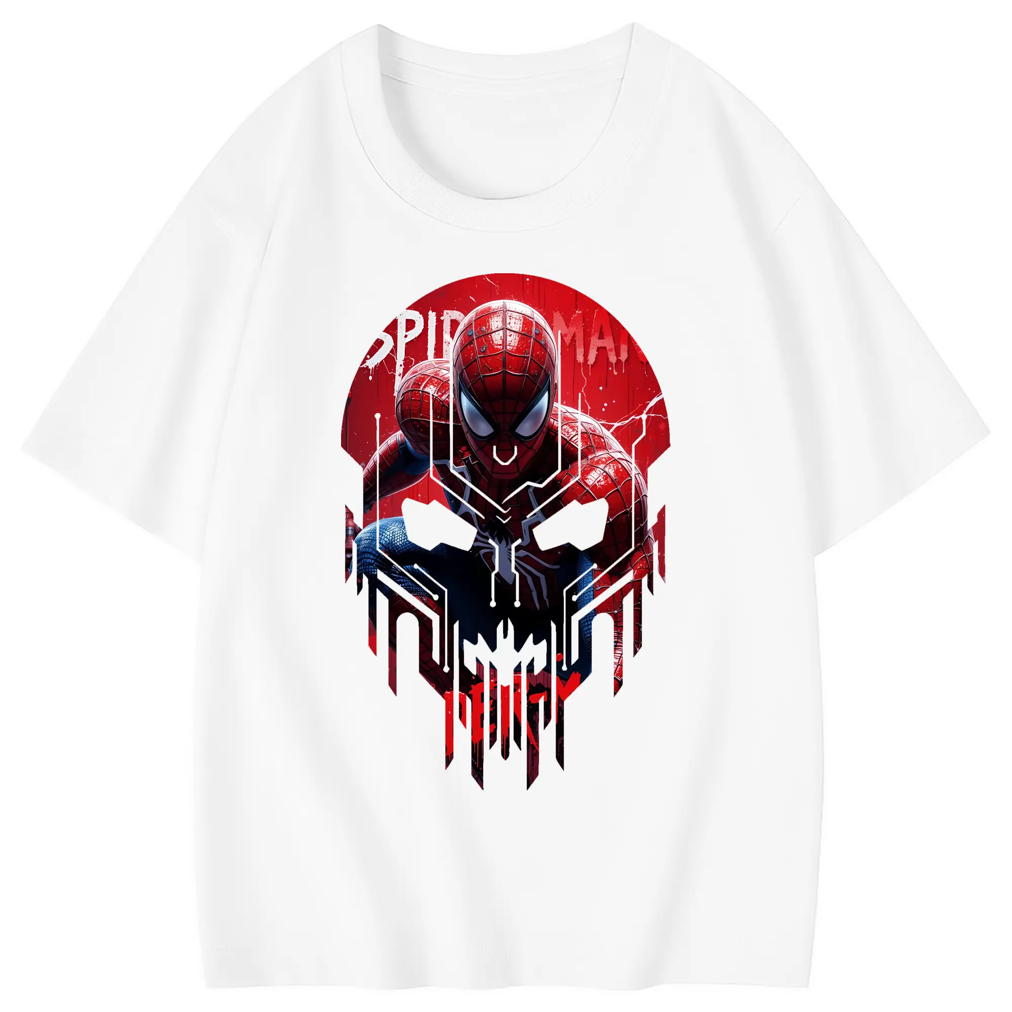 アベンジャーズ (Avenjāzu) グッズ スパイダーマン（Spider-Man） - 綿100％ キッズTシャツ ・ フロントプリント ・ 快適 通気性 ・ スポーツ カジュアル 散歩用