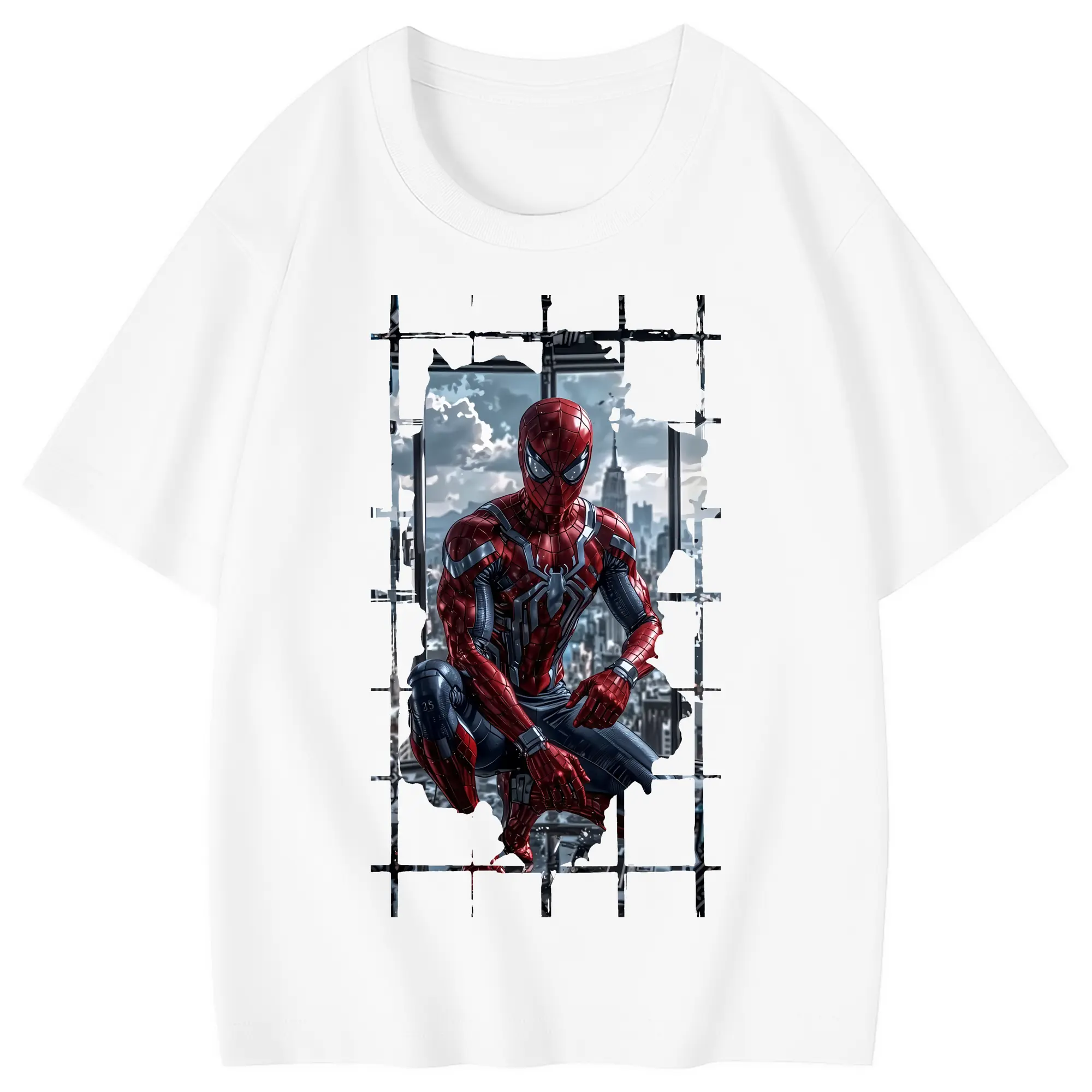 アベンジャーズ (Avenjāzu) グッズ スパイダーマン（Spider-Man） - 綿100％ キッズTシャツ ・ フロントプリント ・ 快適 通気性 ・ スポーツ カジュアル 散歩用