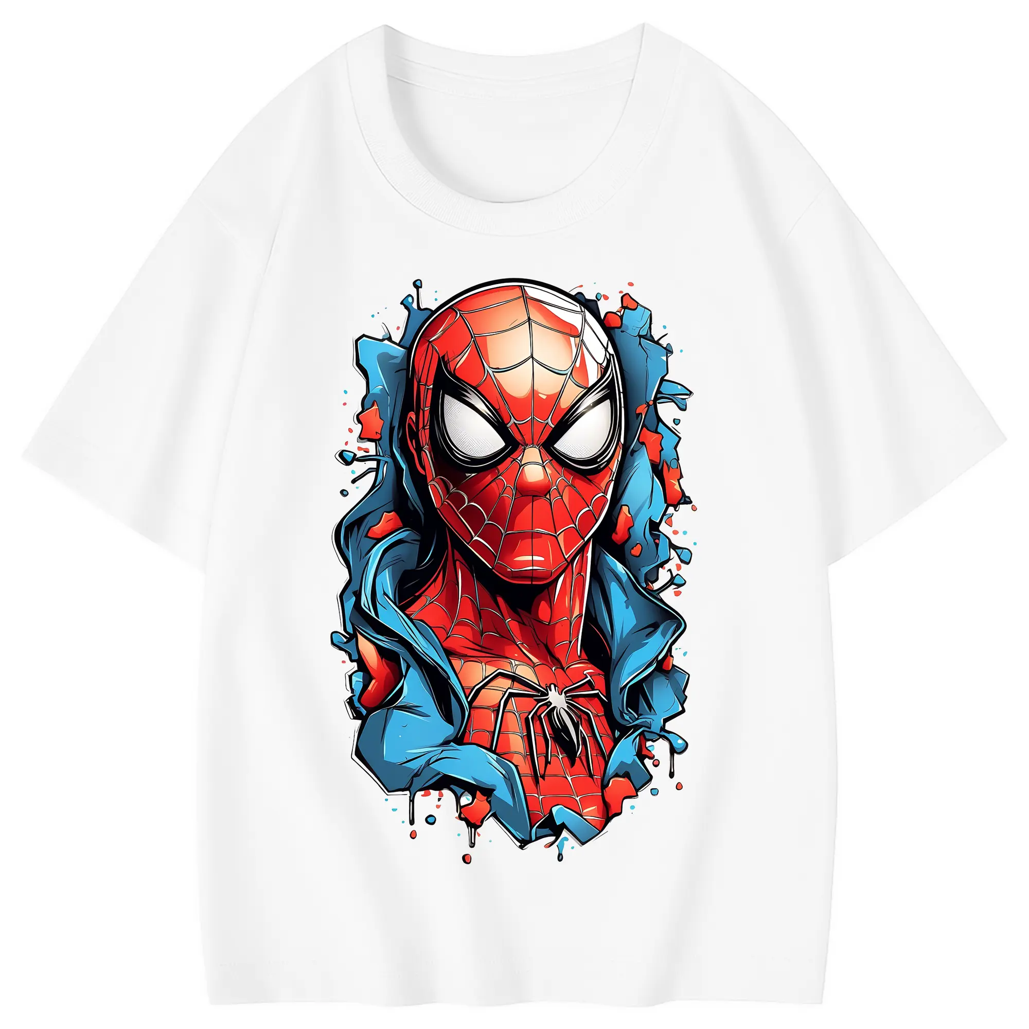 アベンジャーズ (Avenjāzu) グッズ スパイダーマン（Spider-Man） - 綿100％ キッズTシャツ ・ フロントプリント ・ 快適 通気性 ・ スポーツ カジュアル 散歩用