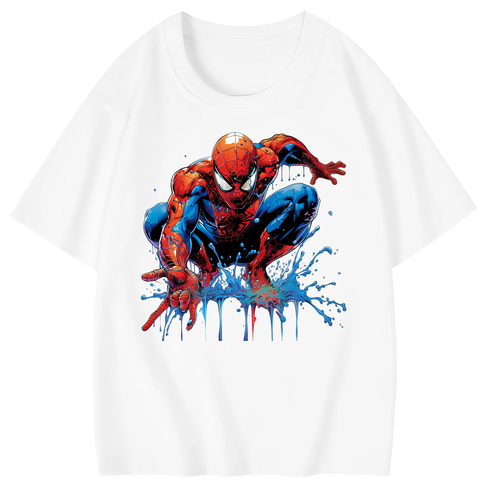 アベンジャーズ (Avenjāzu) グッズ スパイダーマン（Spider-Man） - 綿100％ キッズTシャツ ・ フロントプリント ・ 快適 通気性 ・ スポーツ カジュアル 散歩用