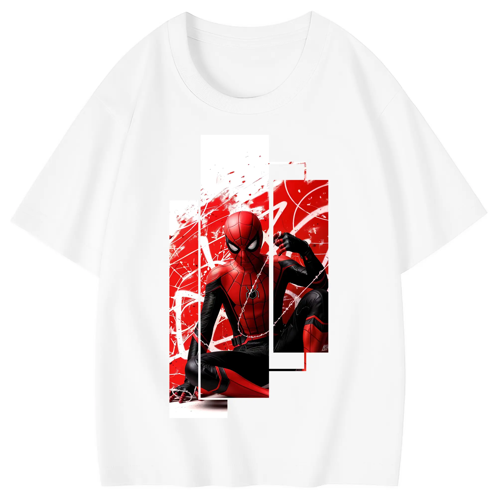 アベンジャーズ (Avenjāzu) グッズ スパイダーマン（Spider-Man） - 綿100％ キッズTシャツ ・ フロントプリント ・ 快適 通気性 ・ スポーツ カジュアル 散歩用