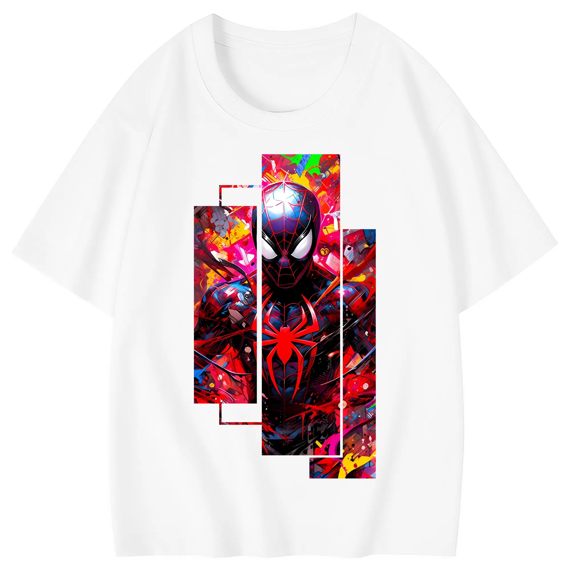 アベンジャーズ (Avenjāzu) グッズ スパイダーマン（Spider-Man） - 綿100％ キッズTシャツ ・ フロントプリント ・ 快適 通気性 ・ スポーツ カジュアル 散歩用