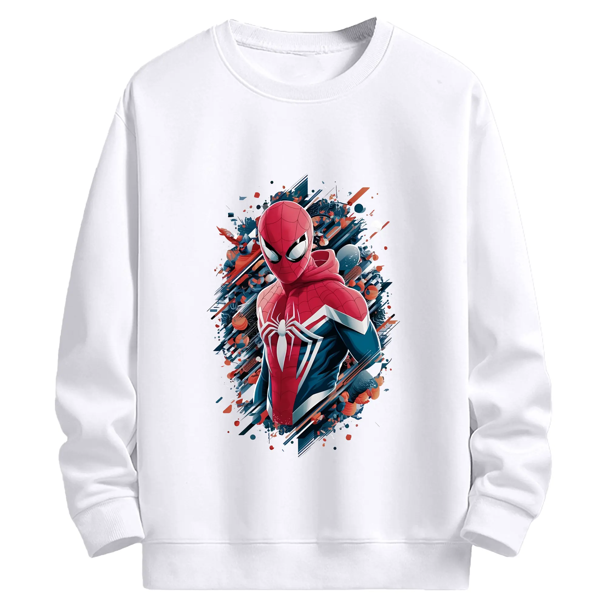 アベンジャーズ (Avenjāzu) グッズ スパイダーマン（Spider-Man） - 高品質 クルーネック スウェット ・ コットン59％ ポリエステル41％ ・ ユニセックス 長袖 トレーナー ・ カジュアル デイリー スポーツ 散歩用