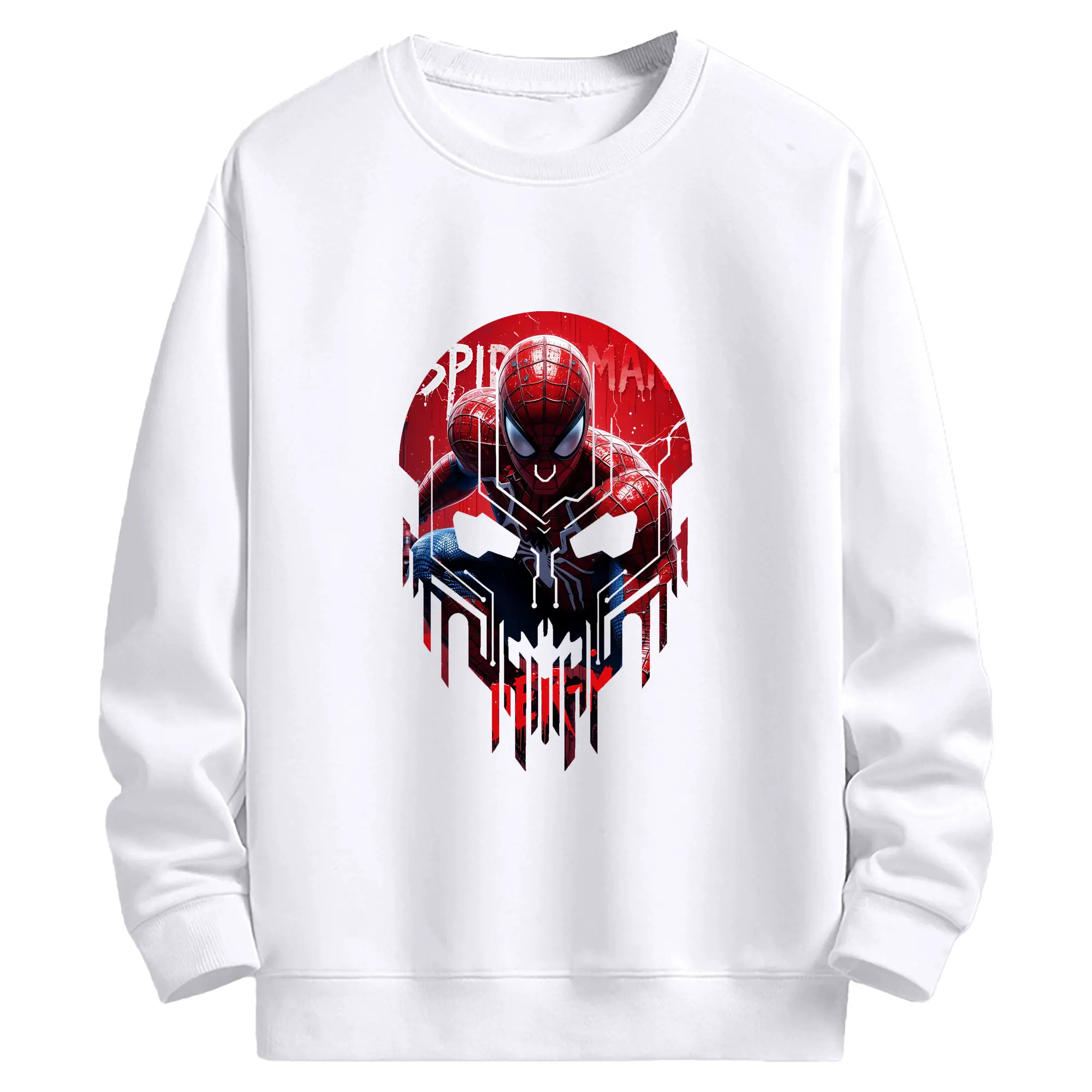 アベンジャーズ (Avenjāzu) グッズ スパイダーマン（Spider-Man） - 高品質 クルーネック スウェット ・ コットン59％ ポリエステル41％ ・ ユニセックス 長袖 トレーナー ・ カジュアル デイリー スポーツ 散歩用