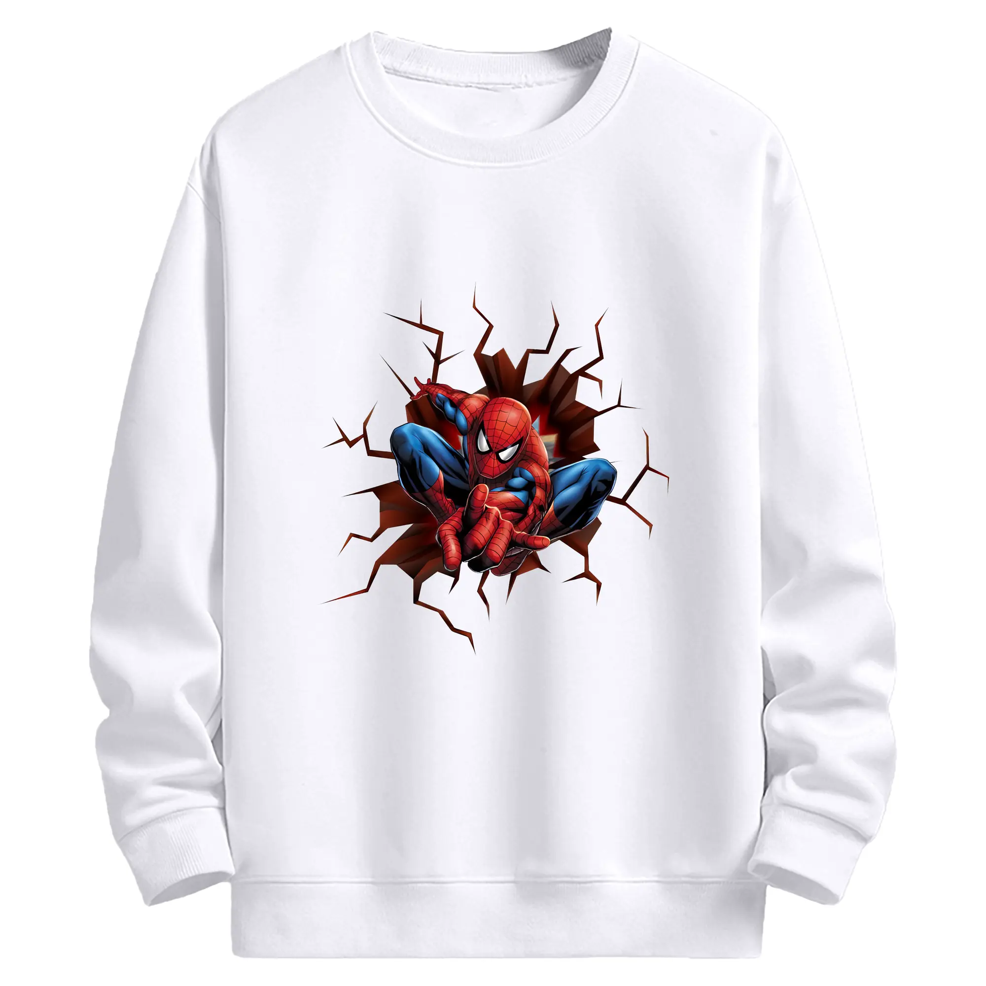 アベンジャーズ (Avenjāzu) グッズ スパイダーマン（Spider-Man） - 高品質 クルーネック スウェット ・ コットン59％ ポリエステル41％ ・ ユニセックス 長袖 トレーナー ・ カジュアル デイリー スポーツ 散歩用