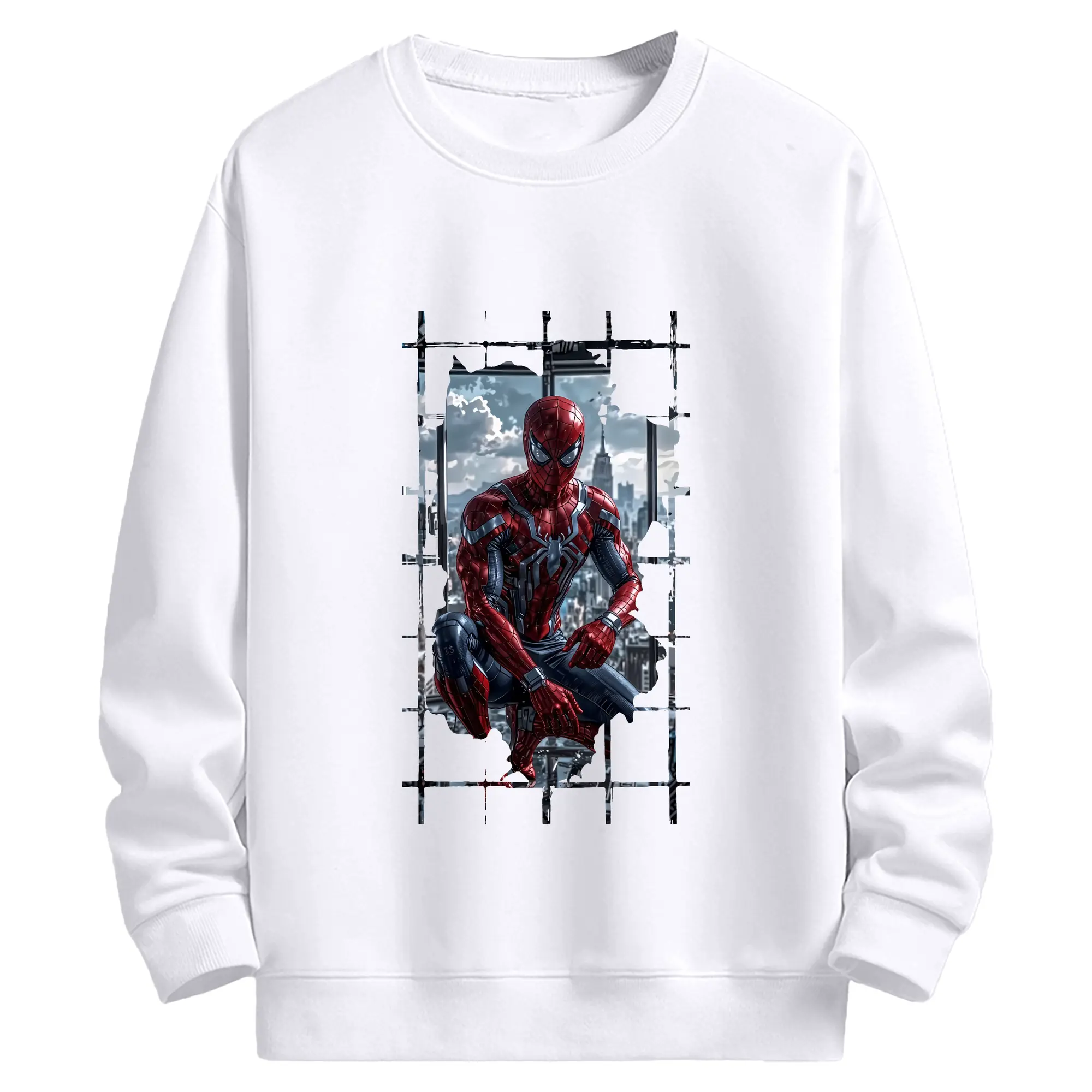 アベンジャーズ (Avenjāzu) グッズ スパイダーマン（Spider-Man） - 高品質 クルーネック スウェット ・ コットン59％ ポリエステル41％ ・ ユニセックス 長袖 トレーナー ・ カジュアル デイリー スポーツ 散歩用