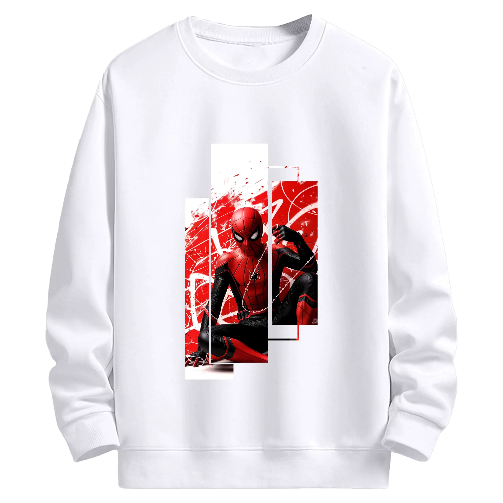 アベンジャーズ (Avenjāzu) グッズ スパイダーマン（Spider-Man） - 高品質 クルーネック スウェット ・ コットン59％ ポリエステル41％ ・ ユニセックス 長袖 トレーナー ・ カジュアル デイリー スポーツ 散歩用