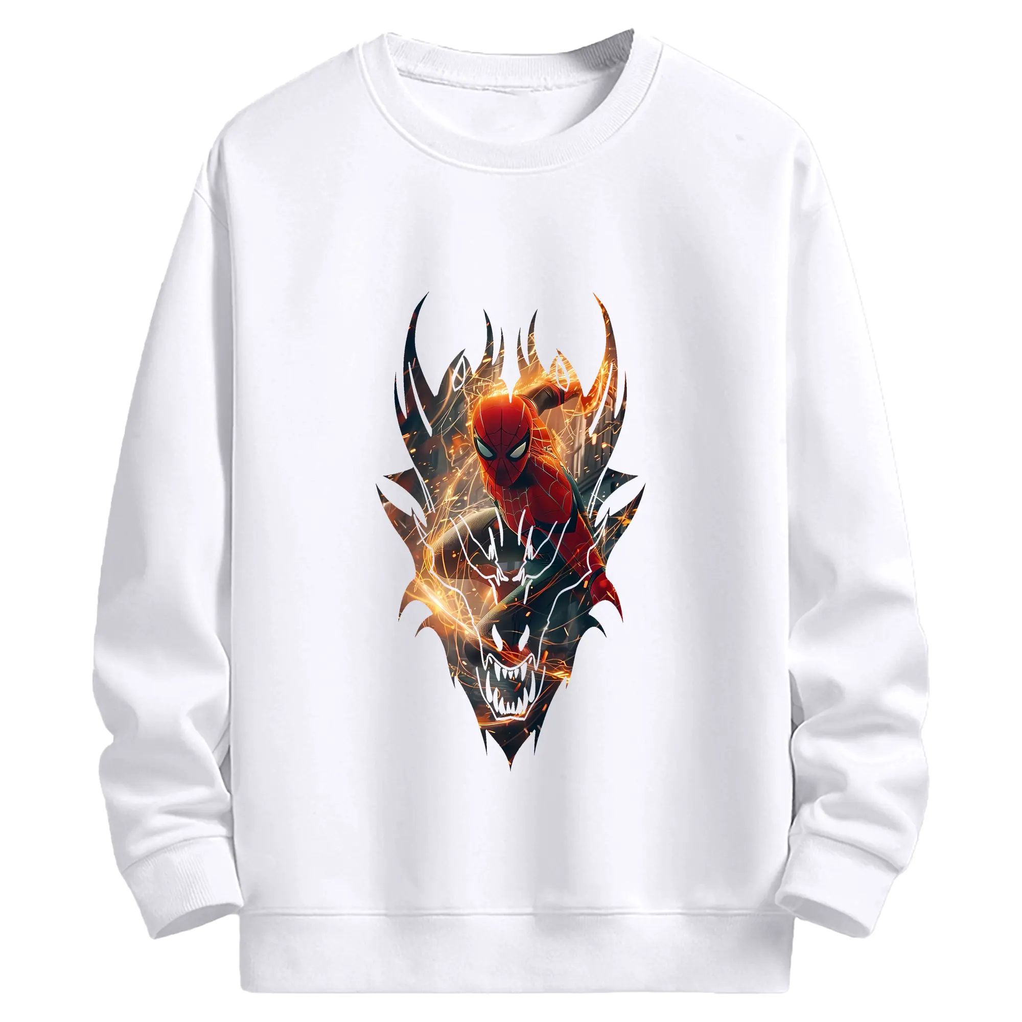 アベンジャーズ (Avenjāzu) グッズ スパイダーマン（Spider-Man） - 高品質 クルーネック スウェット ・ コットン59％ ポリエステル41％ ・ ユニセックス 長袖 トレーナー ・ カジュアル デイリー スポーツ 散歩用