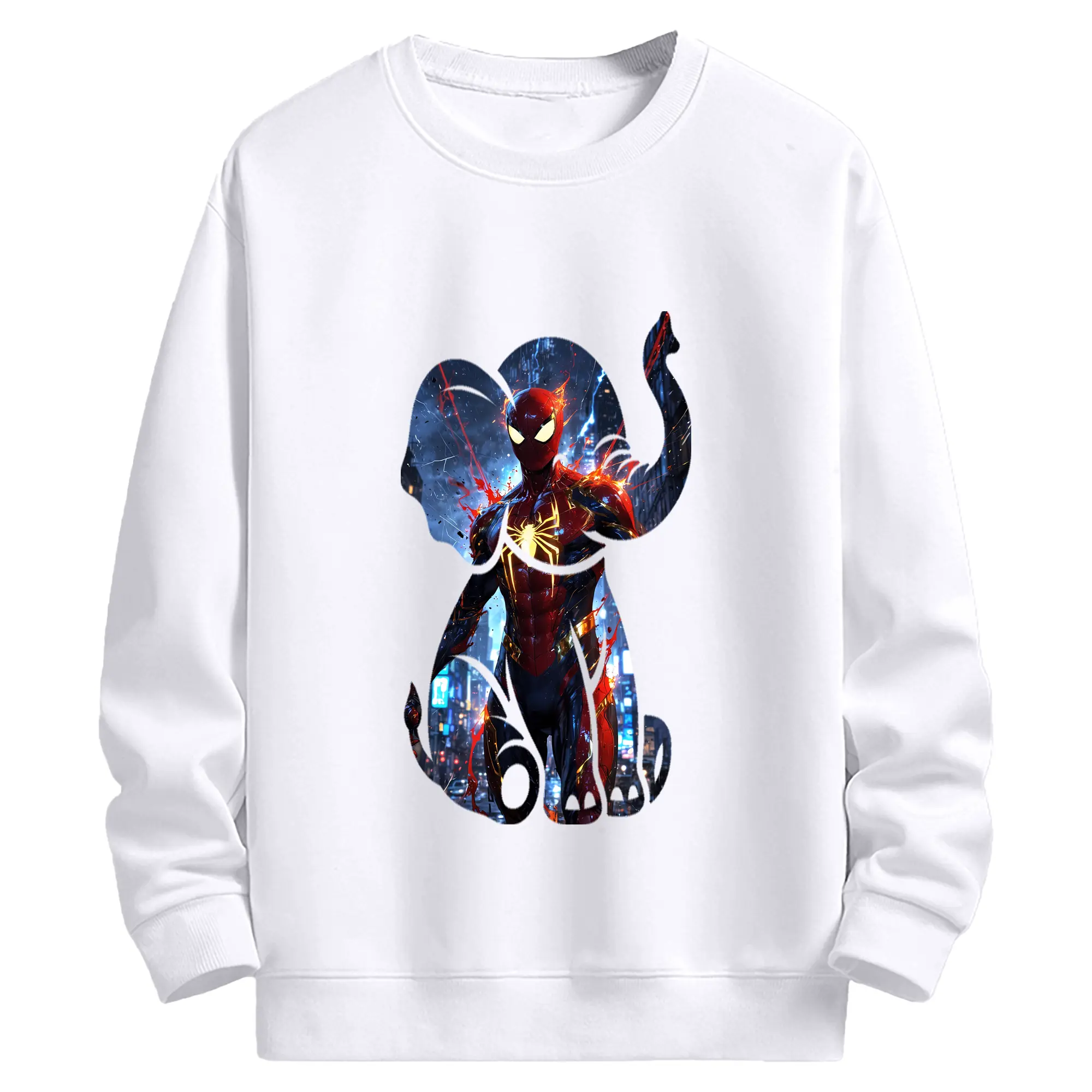 アベンジャーズ (Avenjāzu) グッズ スパイダーマン（Spider-Man） - 高品質 クルーネック スウェット ・ コットン59％ ポリエステル41％ ・ ユニセックス 長袖 トレーナー ・ カジュアル デイリー スポーツ 散歩用