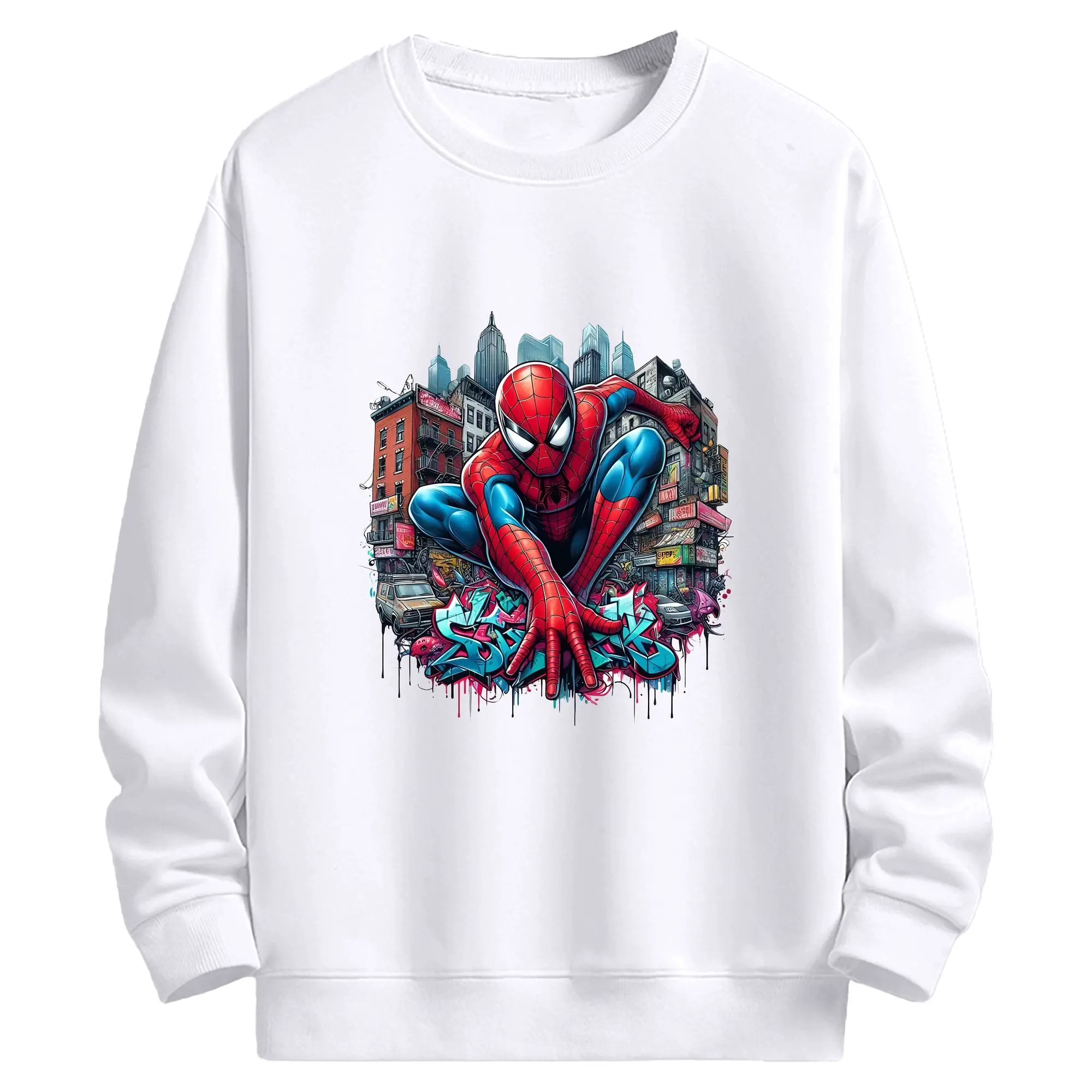 アベンジャーズ (Avenjāzu) グッズ スパイダーマン（Spider-Man） - 高品質 クルーネック スウェット ・ コットン59％ ポリエステル41％ ・ ユニセックス 長袖 トレーナー ・ カジュアル デイリー スポーツ 散歩用