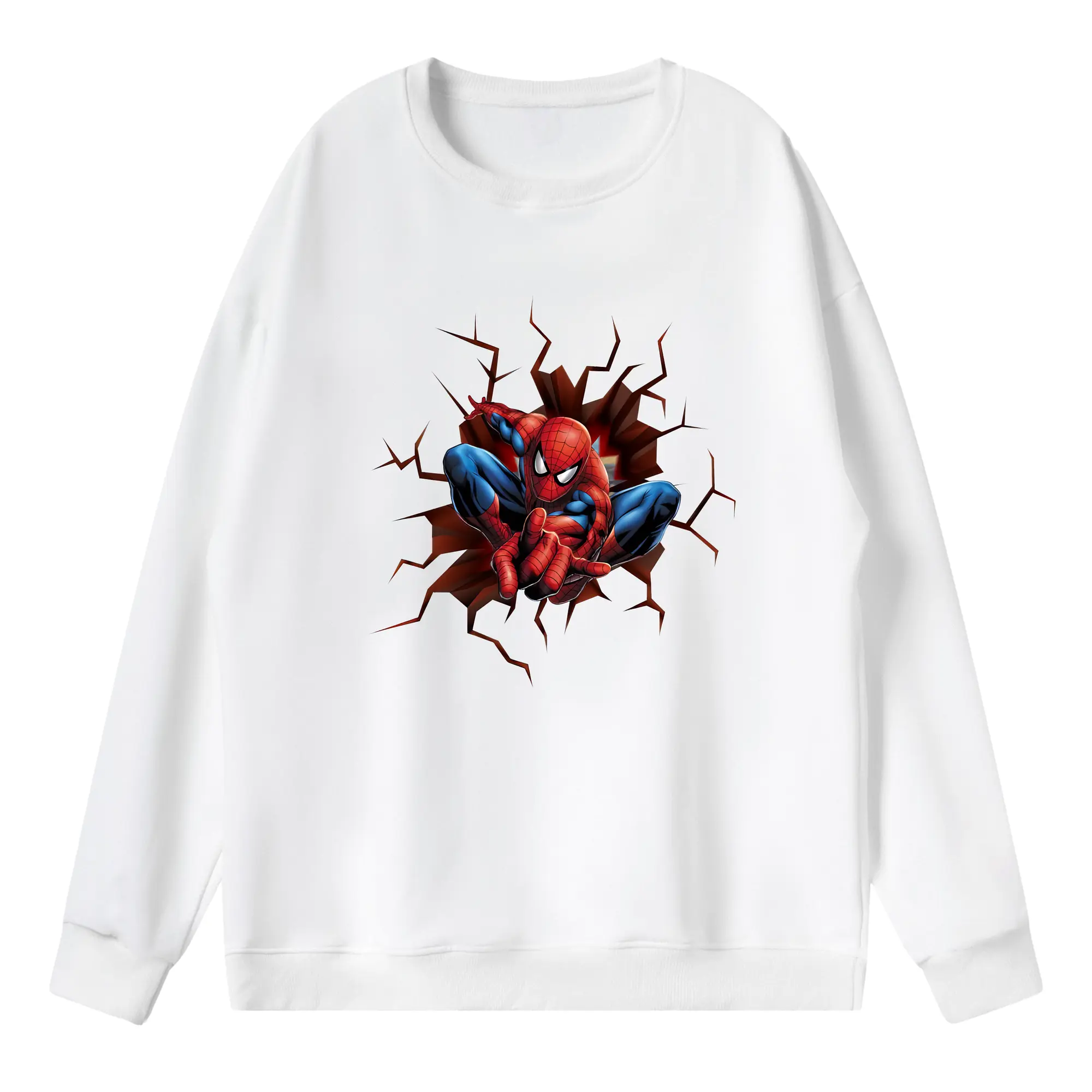 アベンジャーズ (Avenjāzu) グッズ スパイダーマン（Spider-Man） - 薄手 クルーネック スウェット 裏毛260g · ポリエステル 春秋向け カジュアル 男女兼用 · トレーナー デイリー スポーツ 散歩に最適