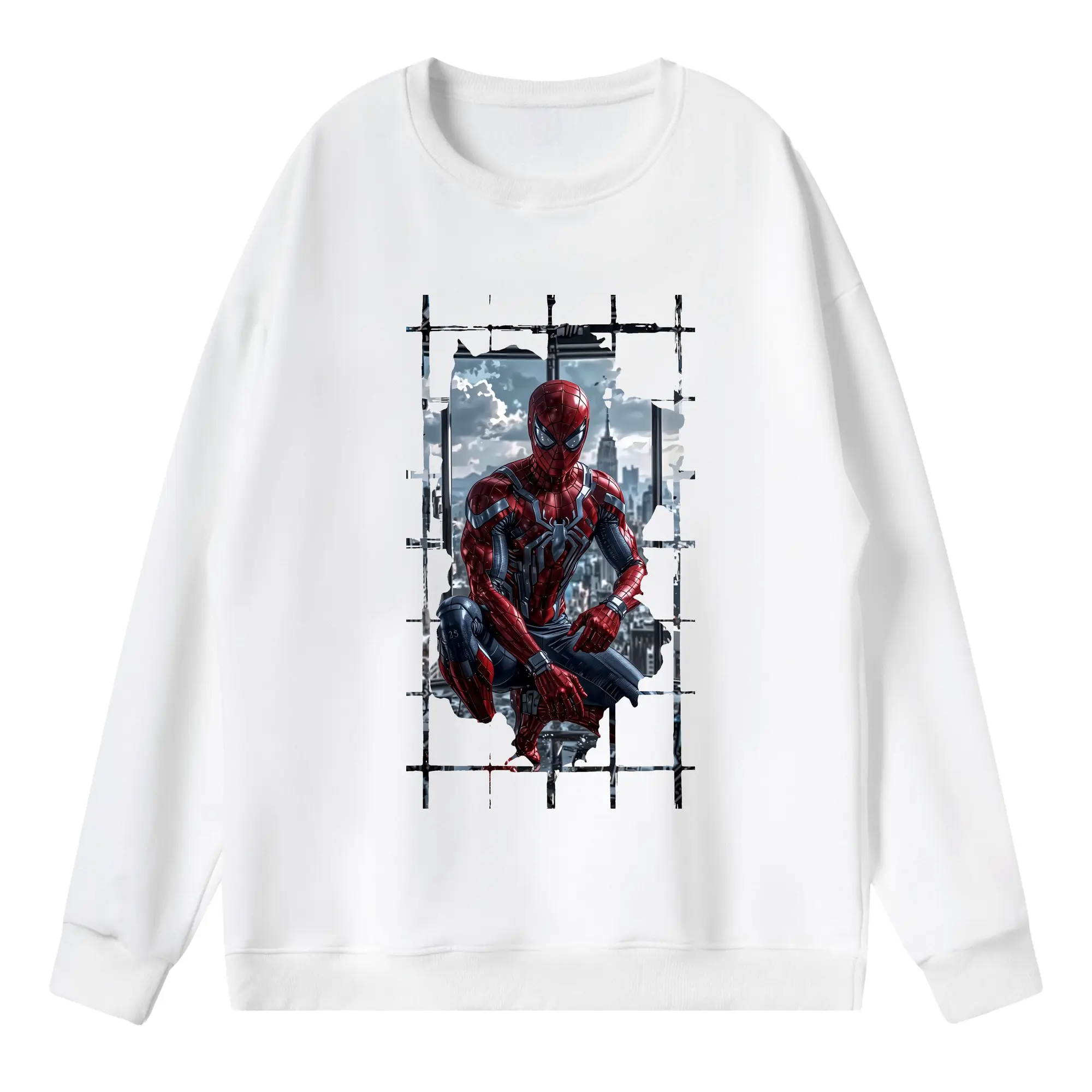 アベンジャーズ (Avenjāzu) グッズ スパイダーマン（Spider-Man） - 薄手 クルーネック スウェット 裏毛260g · ポリエステル 春秋向け カジュアル 男女兼用 · トレーナー デイリー スポーツ 散歩に最適