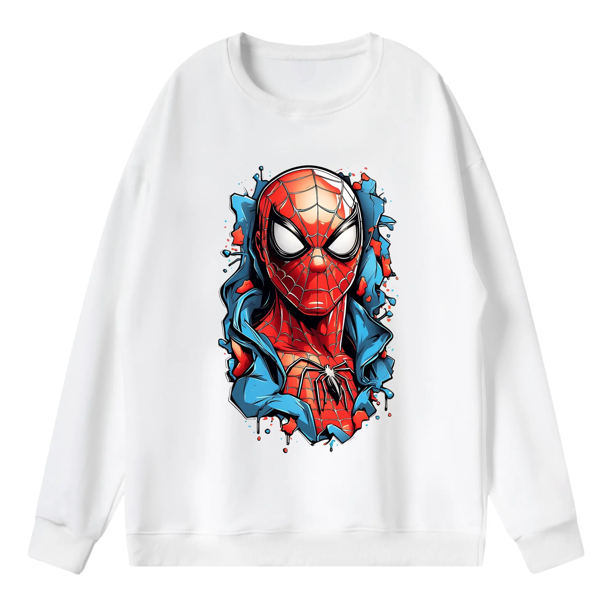 アベンジャーズ (Avenjāzu) グッズ スパイダーマン（Spider-Man） - 薄手 クルーネック スウェット 裏毛260g · ポリエステル 春秋向け カジュアル 男女兼用 · トレーナー デイリー スポーツ 散歩に最適