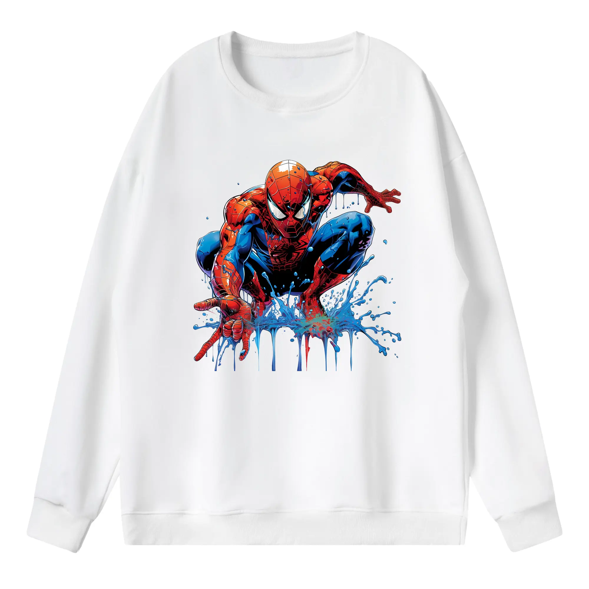 アベンジャーズ (Avenjāzu) グッズ スパイダーマン（Spider-Man） - 薄手 クルーネック スウェット 裏毛260g · ポリエステル 春秋向け カジュアル 男女兼用 · トレーナー デイリー スポーツ 散歩に最適