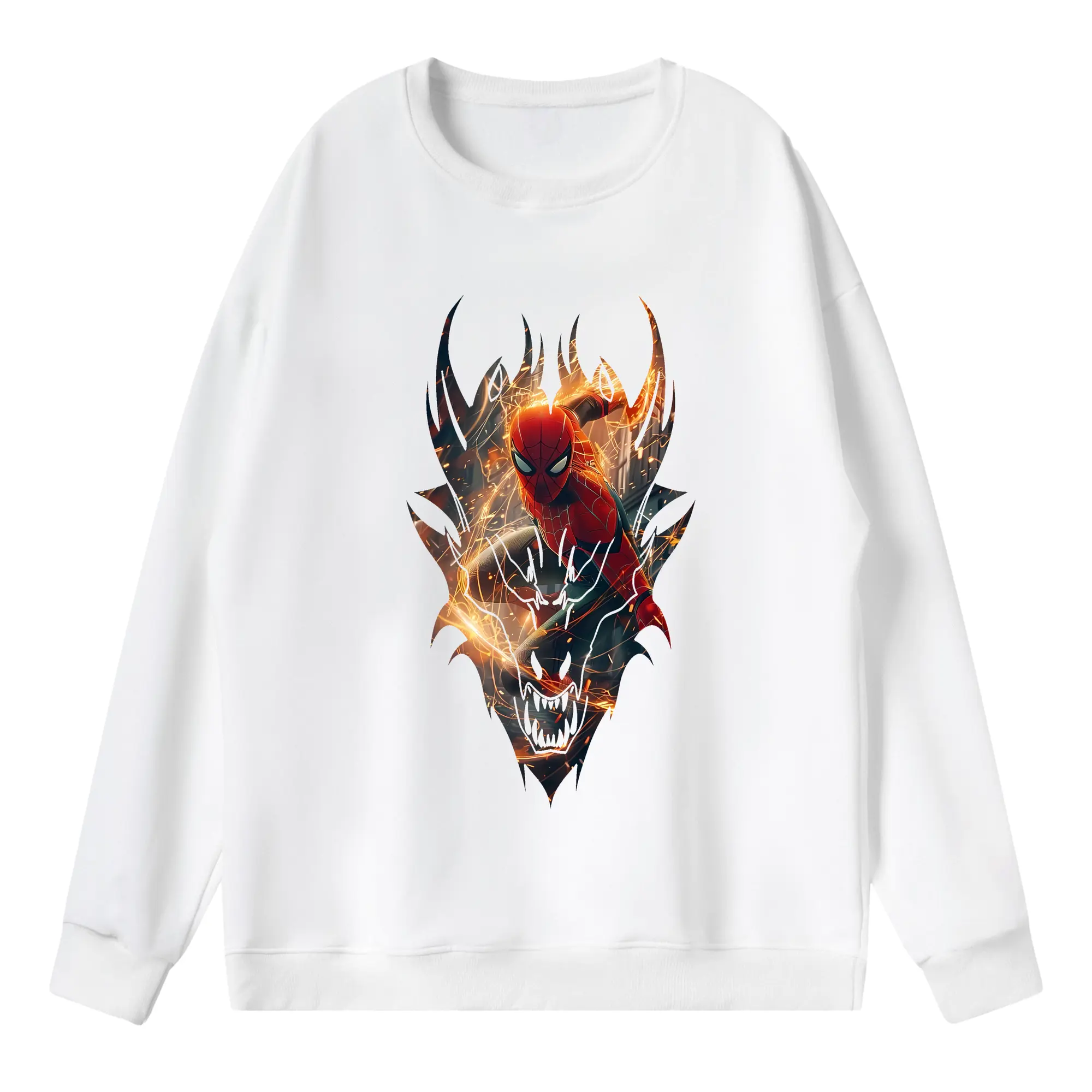 アベンジャーズ (Avenjāzu) グッズ スパイダーマン（Spider-Man） - 薄手 クルーネック スウェット 裏毛260g · ポリエステル 春秋向け カジュアル 男女兼用 · トレーナー デイリー スポーツ 散歩に最適