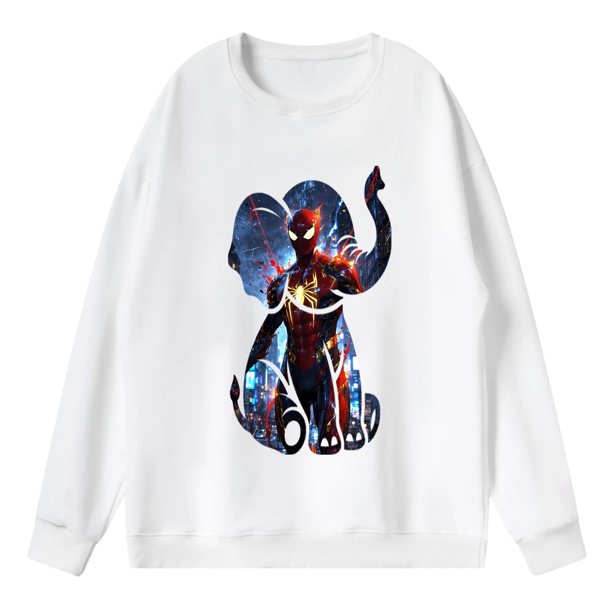 アベンジャーズ (Avenjāzu) グッズ スパイダーマン（Spider-Man） - 薄手 クルーネック スウェット 裏毛260g · ポリエステル 春秋向け カジュアル 男女兼用 · トレーナー デイリー スポーツ 散歩に最適