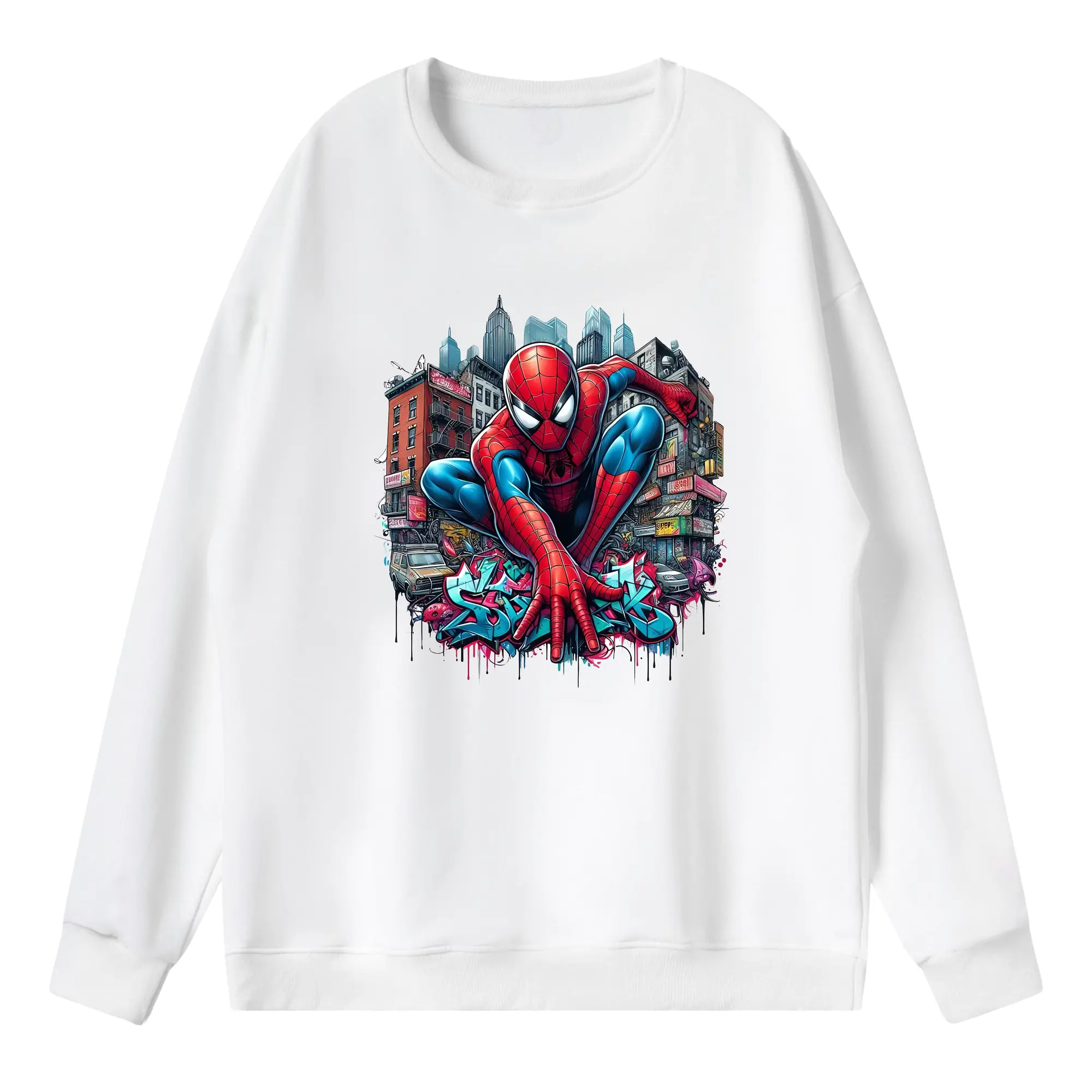 アベンジャーズ (Avenjāzu) グッズ スパイダーマン（Spider-Man） - 薄手 クルーネック スウェット 裏毛260g · ポリエステル 春秋向け カジュアル 男女兼用 · トレーナー デイリー スポーツ 散歩に最適