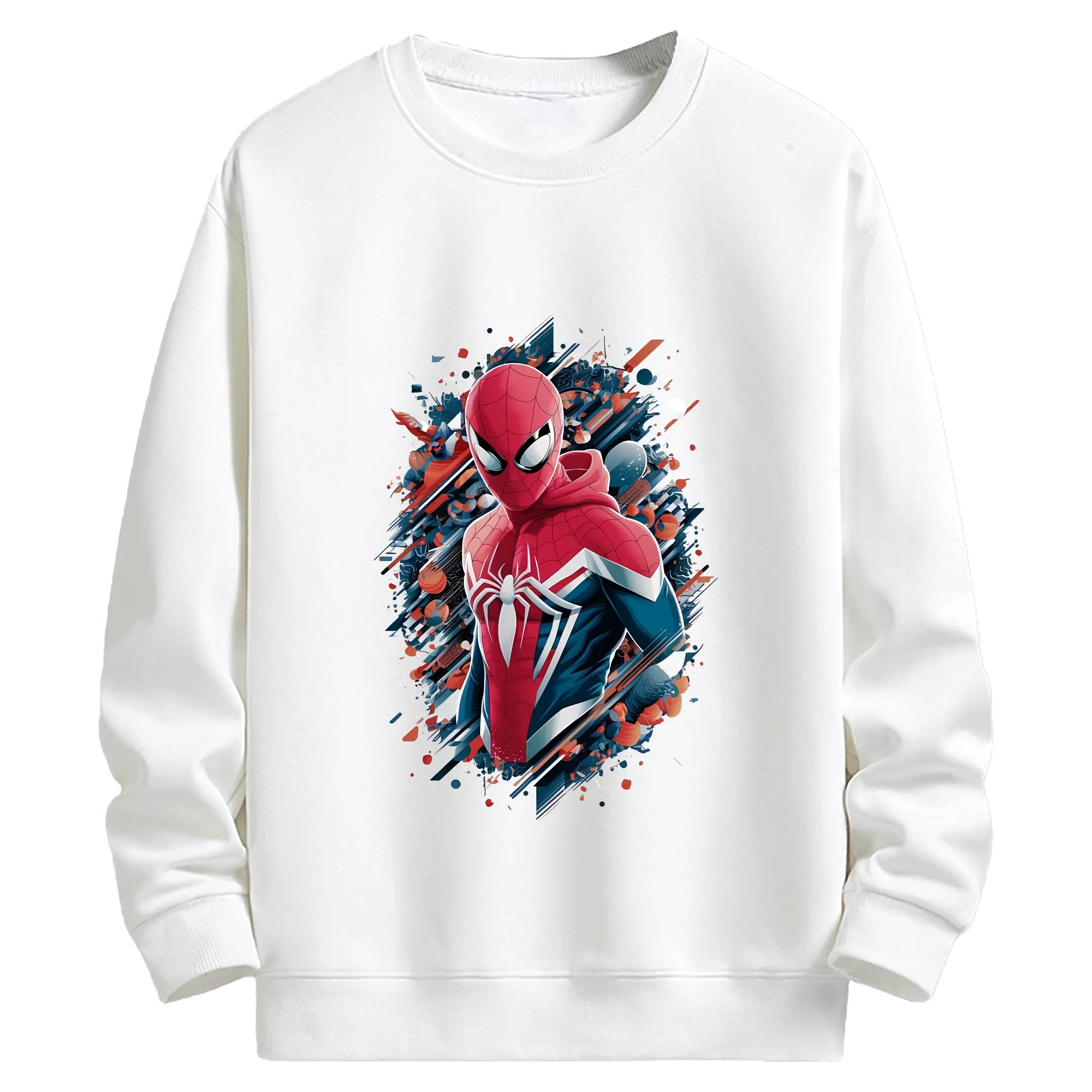 アベンジャーズ (Avenjāzu) グッズ スパイダーマン（Spider-Man） - キッズ クルーネックスウェットシャツ ・ フロントプリント ・ 綿80％ ポリエステル20％ ・ 快適 通学 スポーツ 日常使い お散歩用