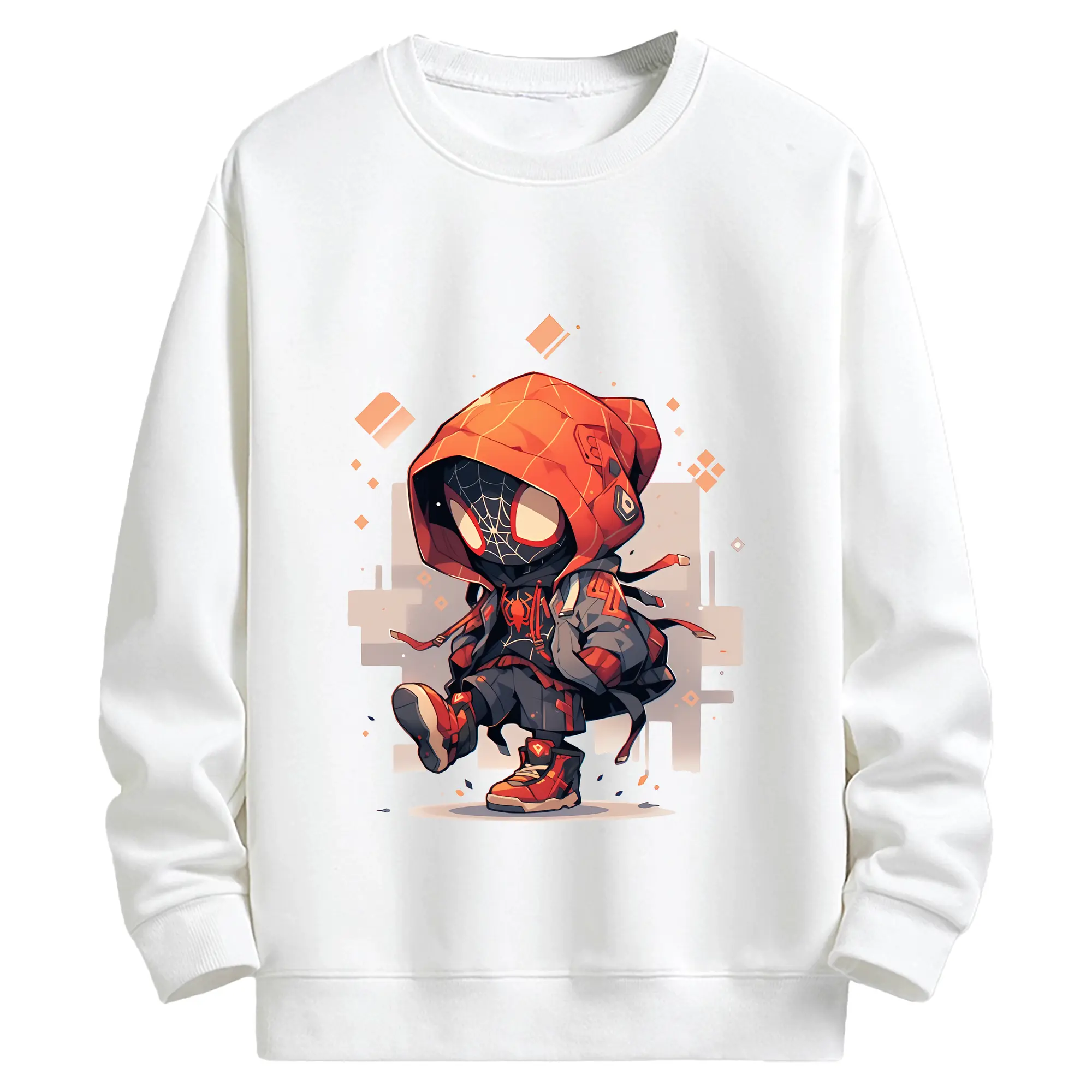 アベンジャーズ (Avenjāzu) グッズ スパイダーマン（Spider-Man） - キッズ クルーネックスウェットシャツ ・ フロントプリント ・ 綿80％ ポリエステル20％ ・ 快適 通学 スポーツ 日常使い お散歩用