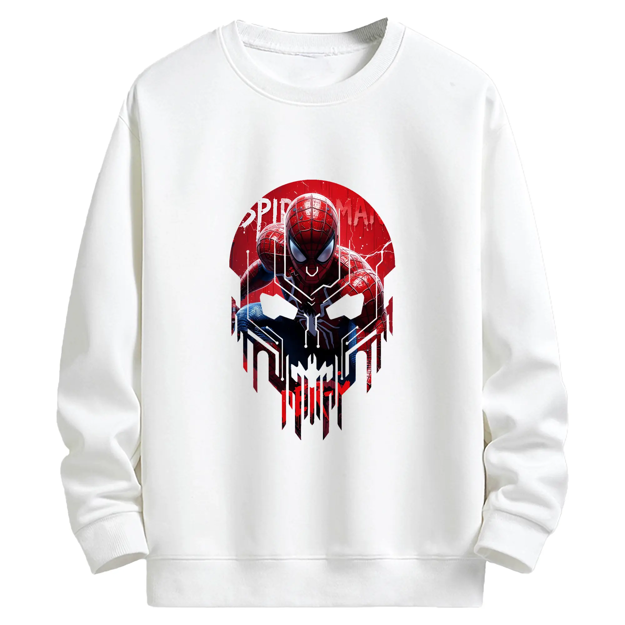 アベンジャーズ (Avenjāzu) グッズ スパイダーマン（Spider-Man） - キッズ クルーネックスウェットシャツ ・ フロントプリント ・ 綿80％ ポリエステル20％ ・ 快適 通学 スポーツ 日常使い お散歩用