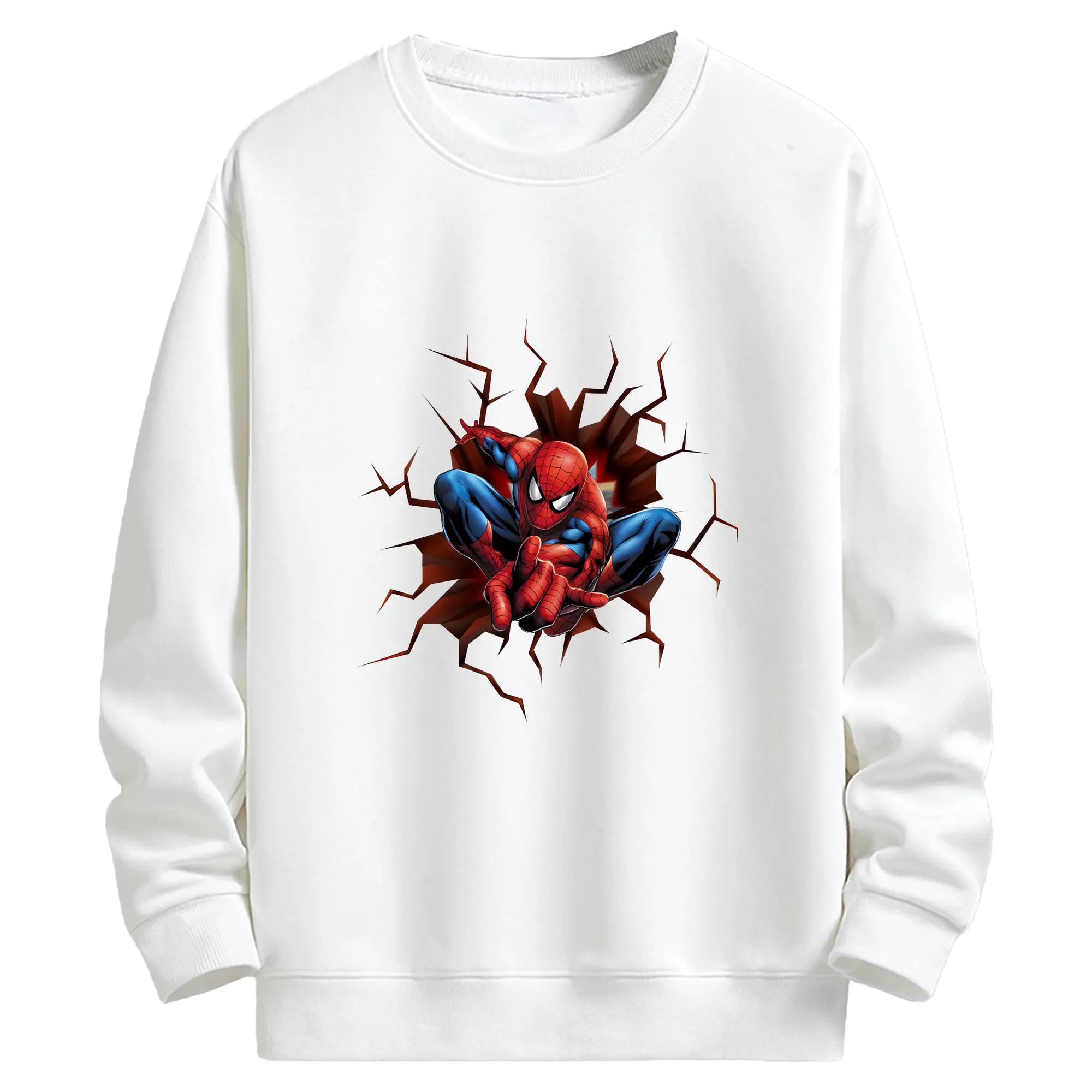 アベンジャーズ (Avenjāzu) グッズ スパイダーマン（Spider-Man） - キッズ クルーネックスウェットシャツ ・ フロントプリント ・ 綿80％ ポリエステル20％ ・ 快適 通学 スポーツ 日常使い お散歩用