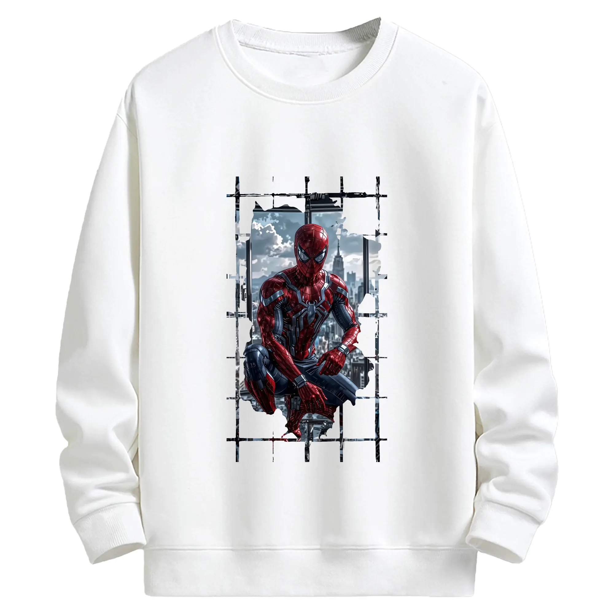 アベンジャーズ (Avenjāzu) グッズ スパイダーマン（Spider-Man） - キッズ クルーネックスウェットシャツ ・ フロントプリント ・ 綿80％ ポリエステル20％ ・ 快適 通学 スポーツ 日常使い お散歩用