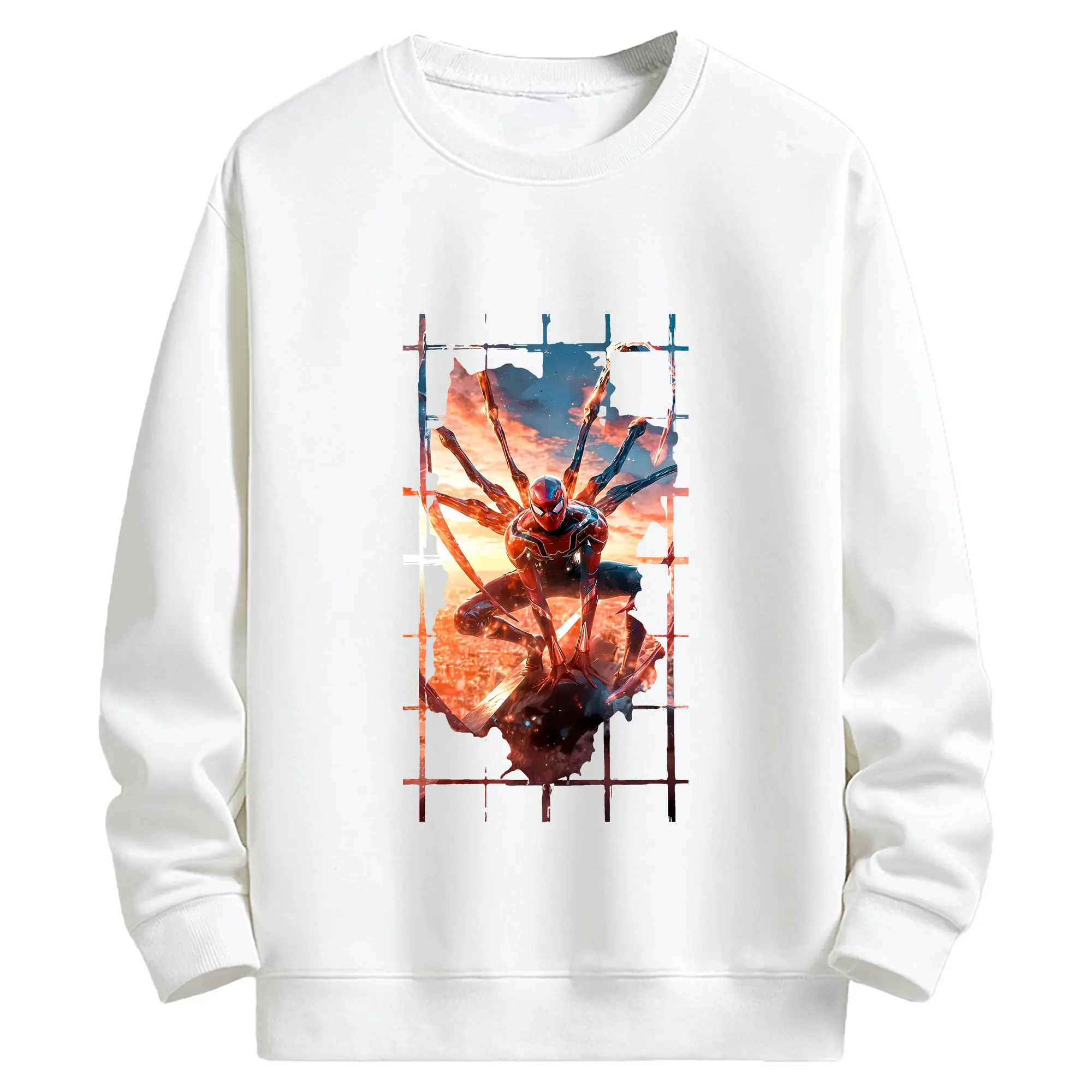 アベンジャーズ (Avenjāzu) グッズ スパイダーマン（Spider-Man） - キッズ クルーネックスウェットシャツ ・ フロントプリント ・ 綿80％ ポリエステル20％ ・ 快適 通学 スポーツ 日常使い お散歩用